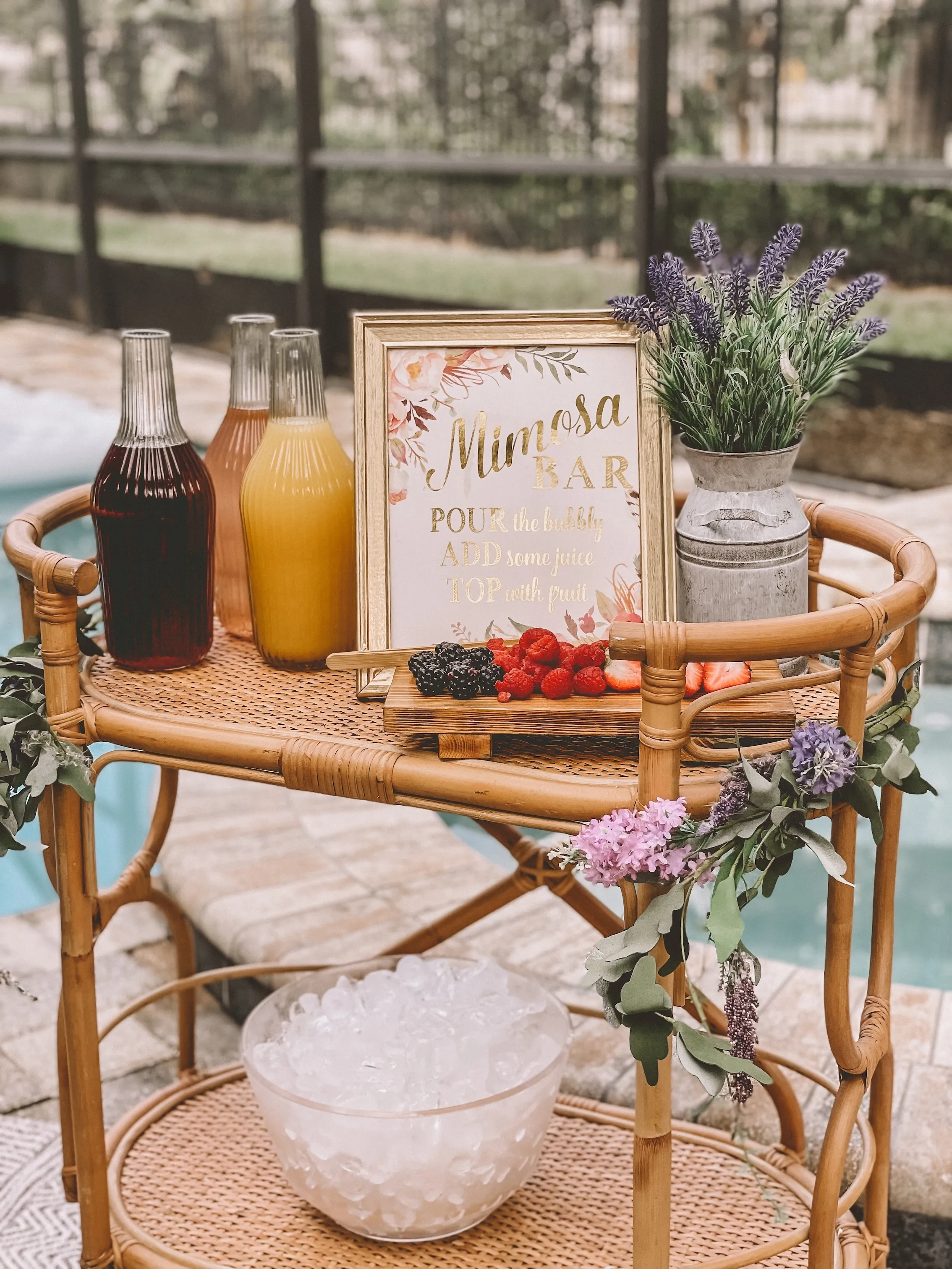 Ella rattan bar cart