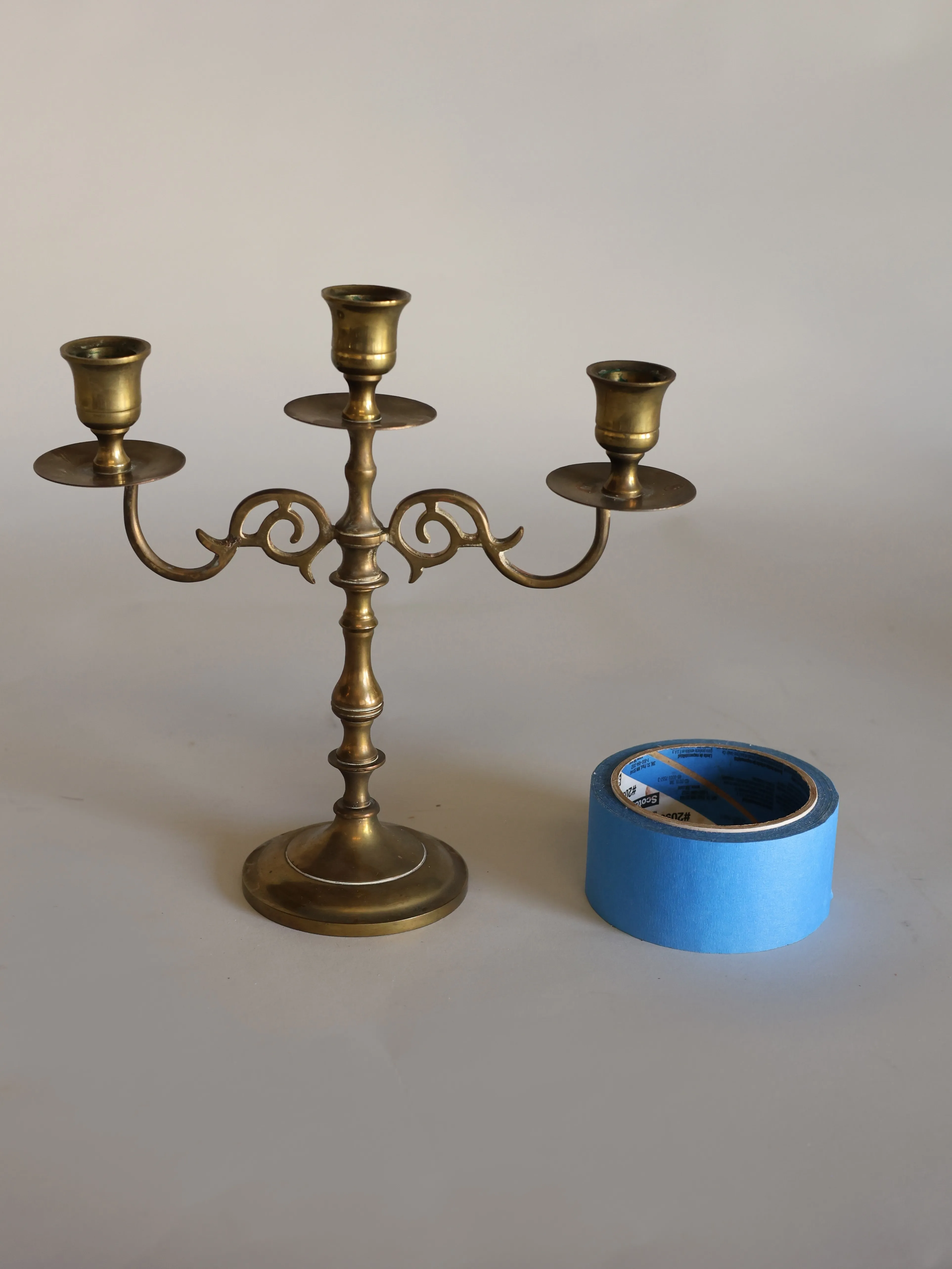 Brass 3 arms candelabra