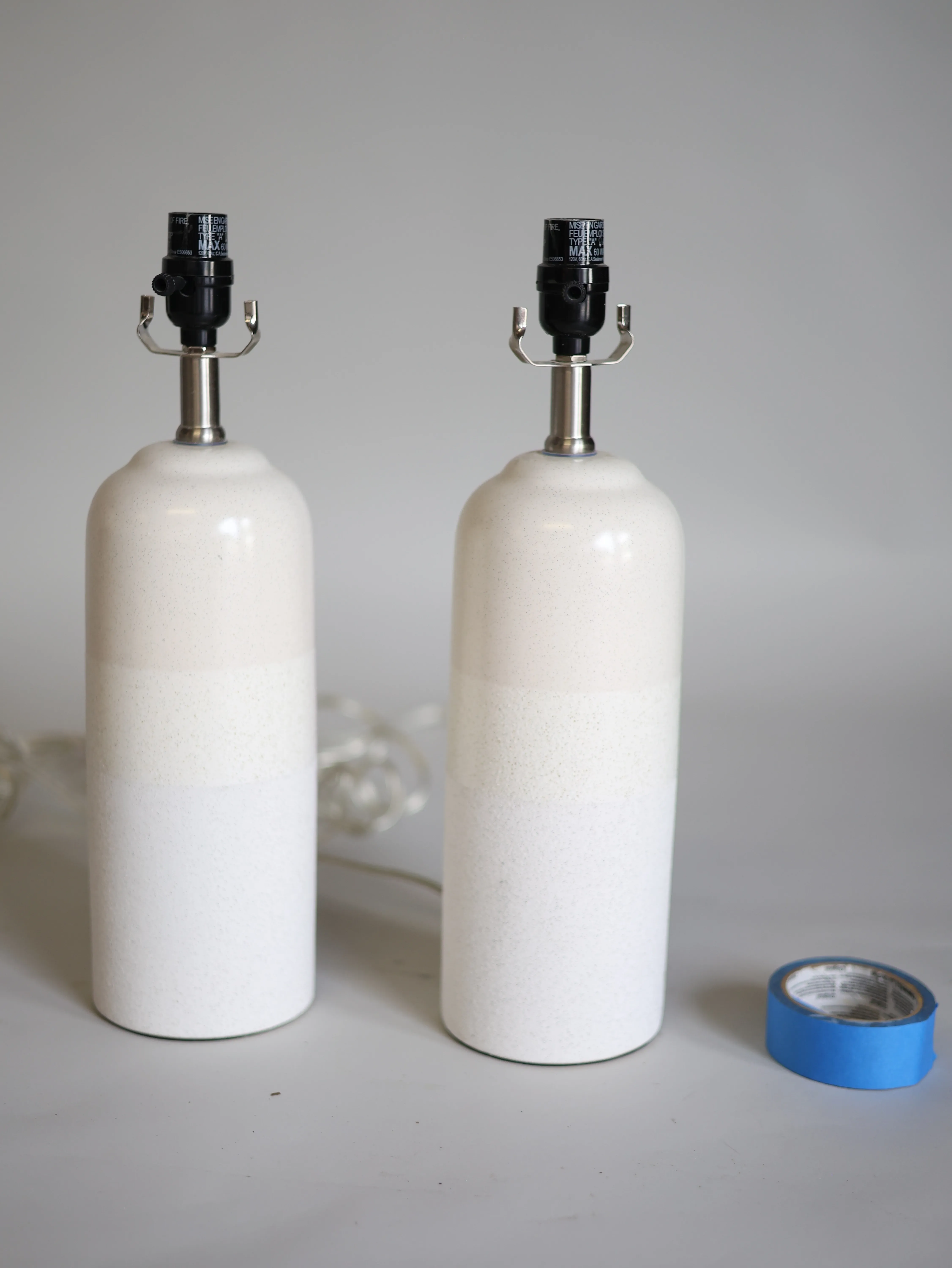 Pair of cream table lamp bases