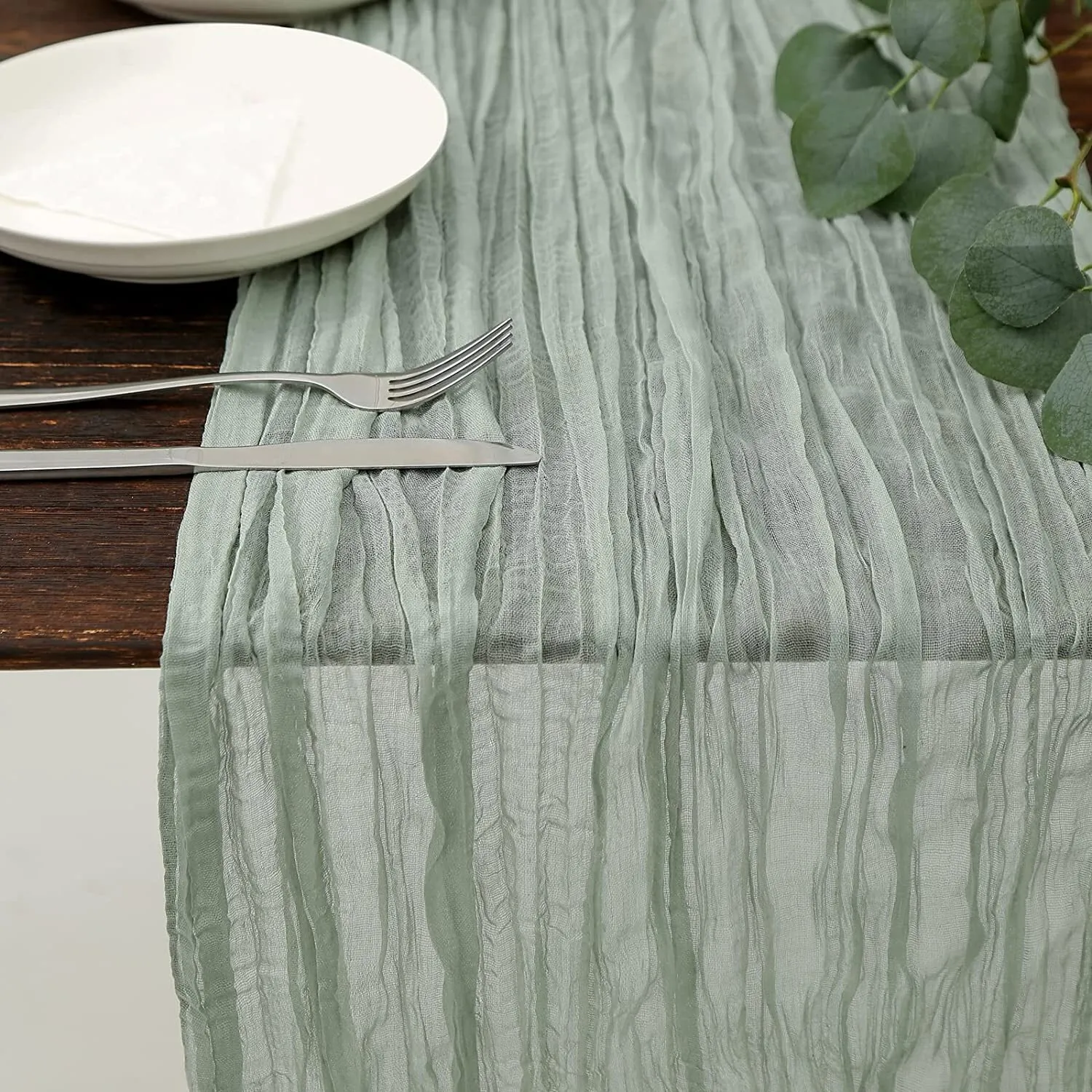 Sage table runners