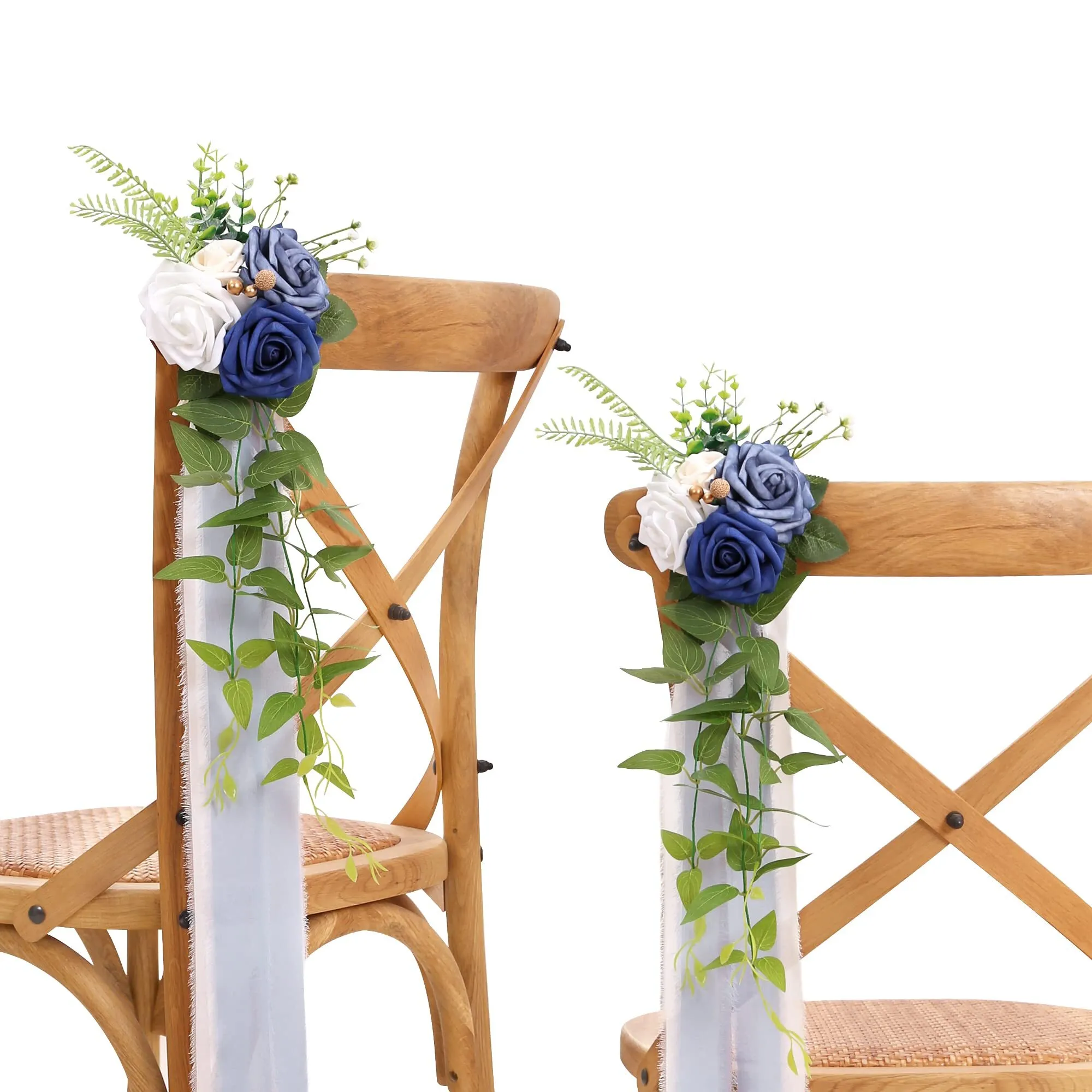 Blue and white Pew Florals