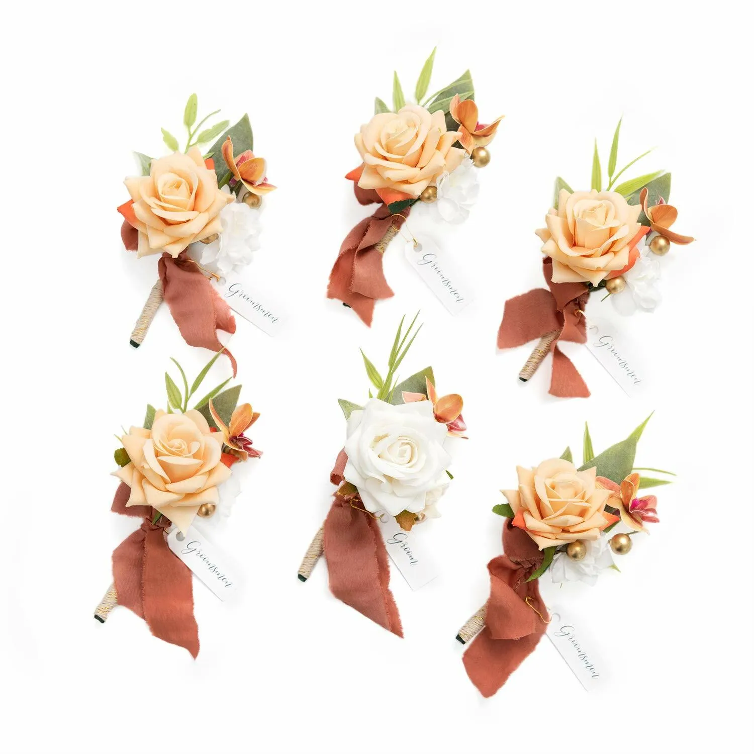 Lings Boutonnière Burnt Orange (Set)