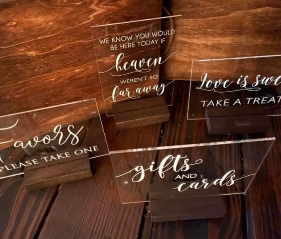 Acrylic Signs Dark Stain
