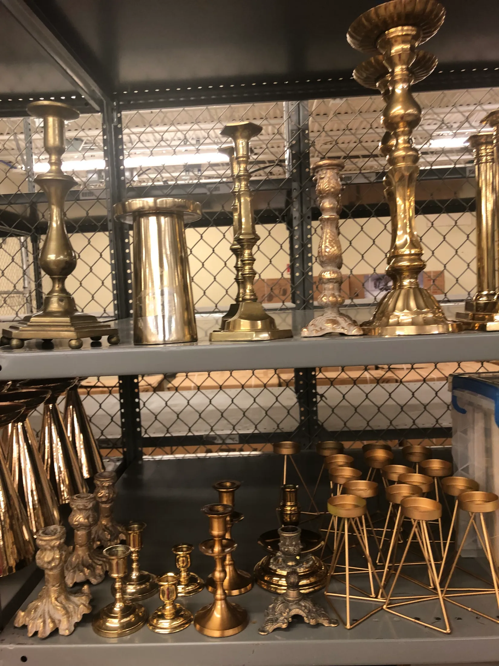 Various Brass/Gold Taper Candle Holders