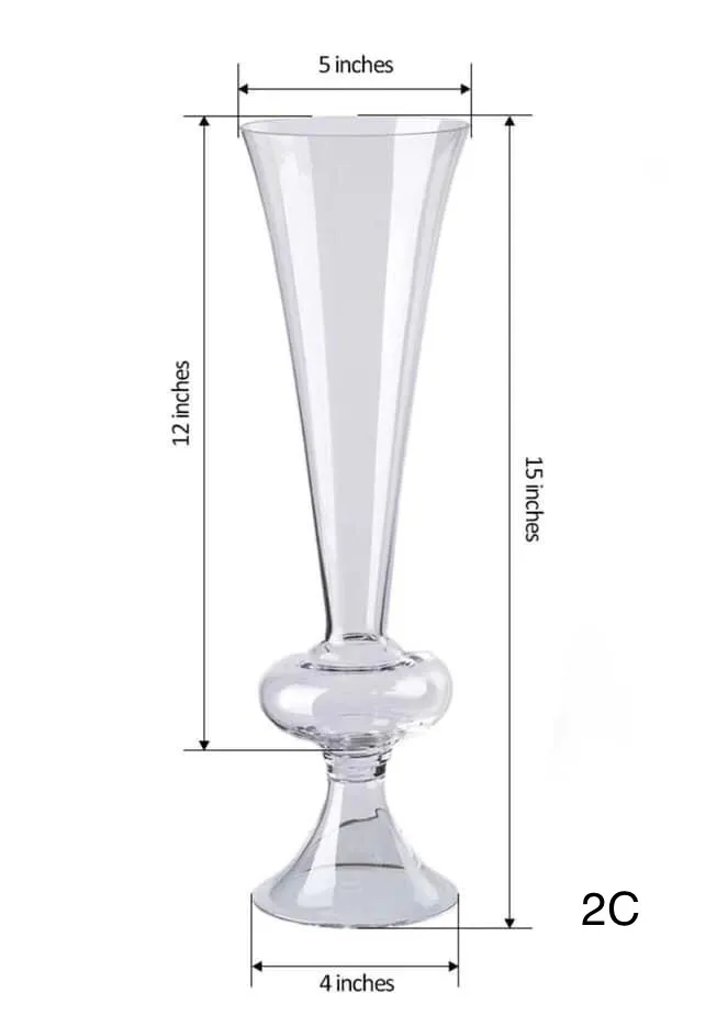 Clear Trumpet Vase Reversible 15”
