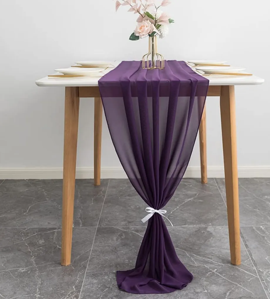 Chiffon Table Runner Plum