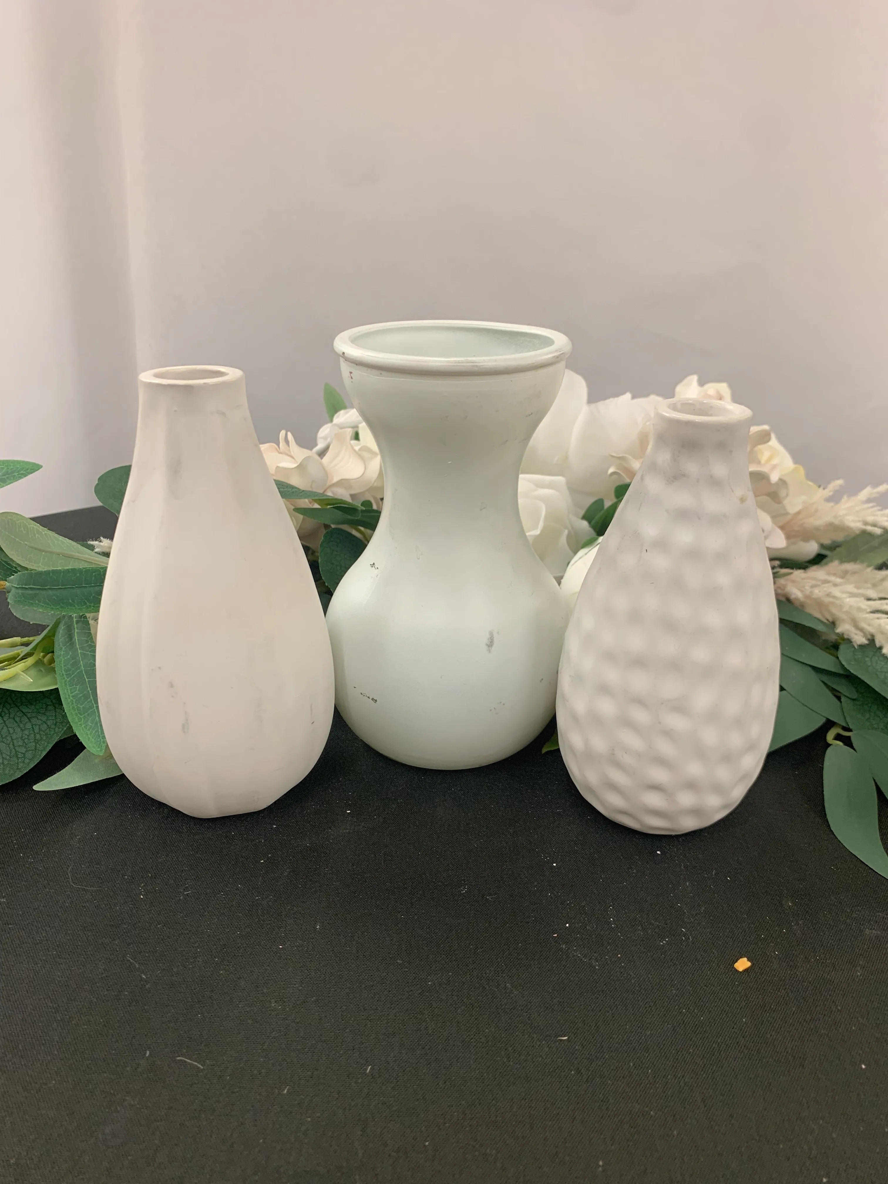 Mini white vase set (3 pc)