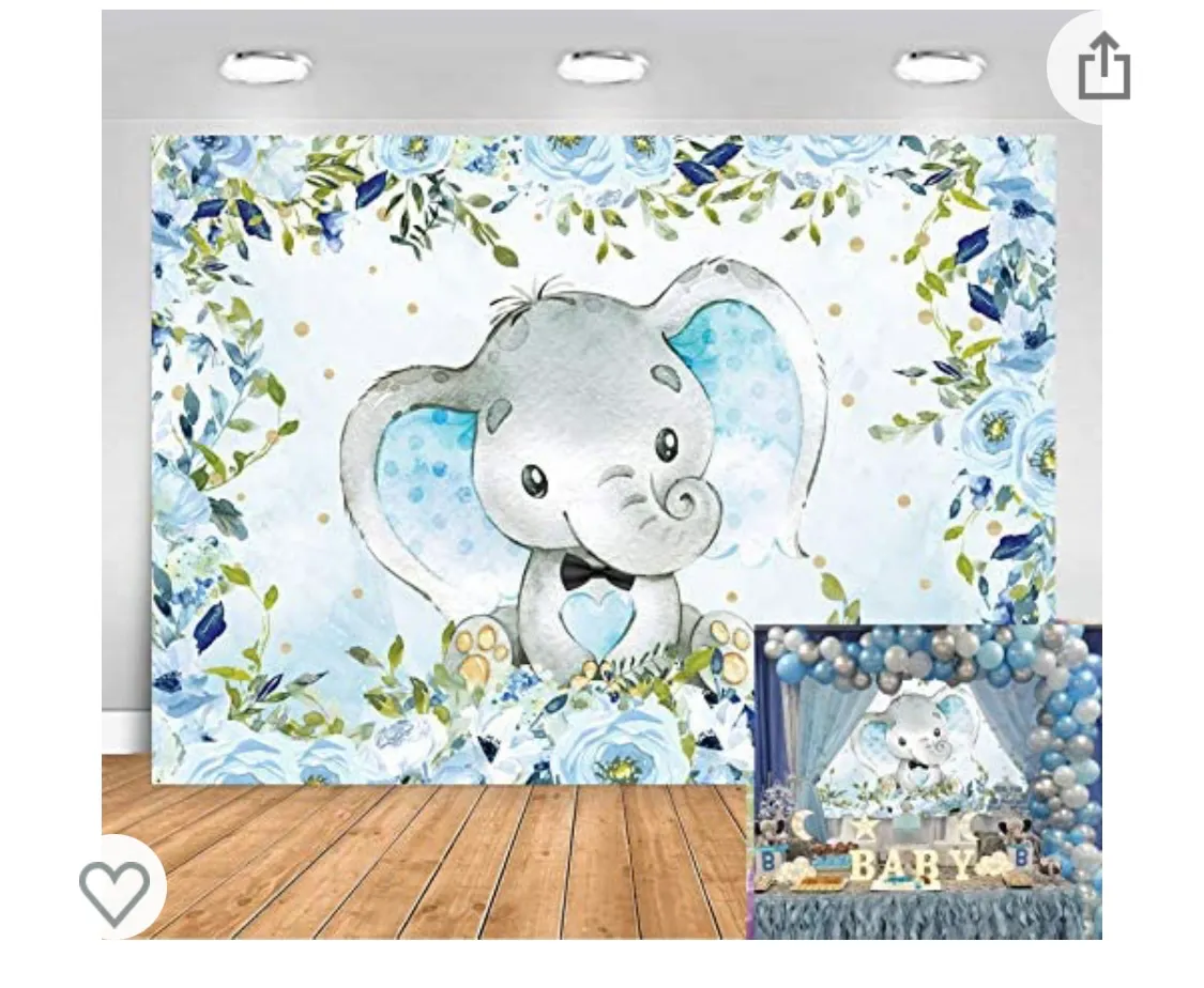 Vinyl Baby Elephant Backdrop 5x3