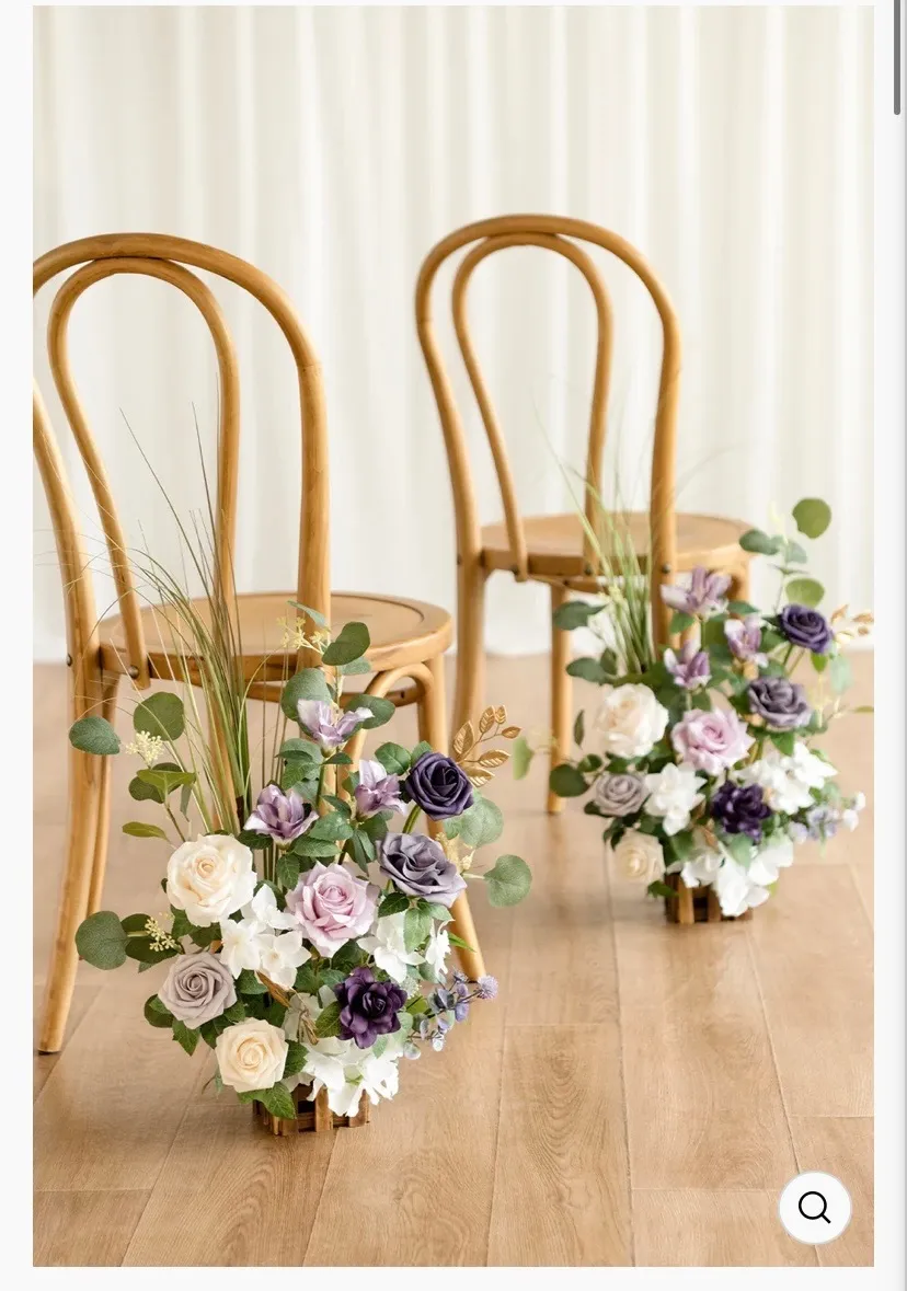 Lings purple and gold set of 6 aisle florals
