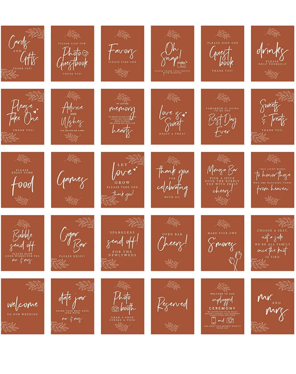 Tabletop Signs Terracotta