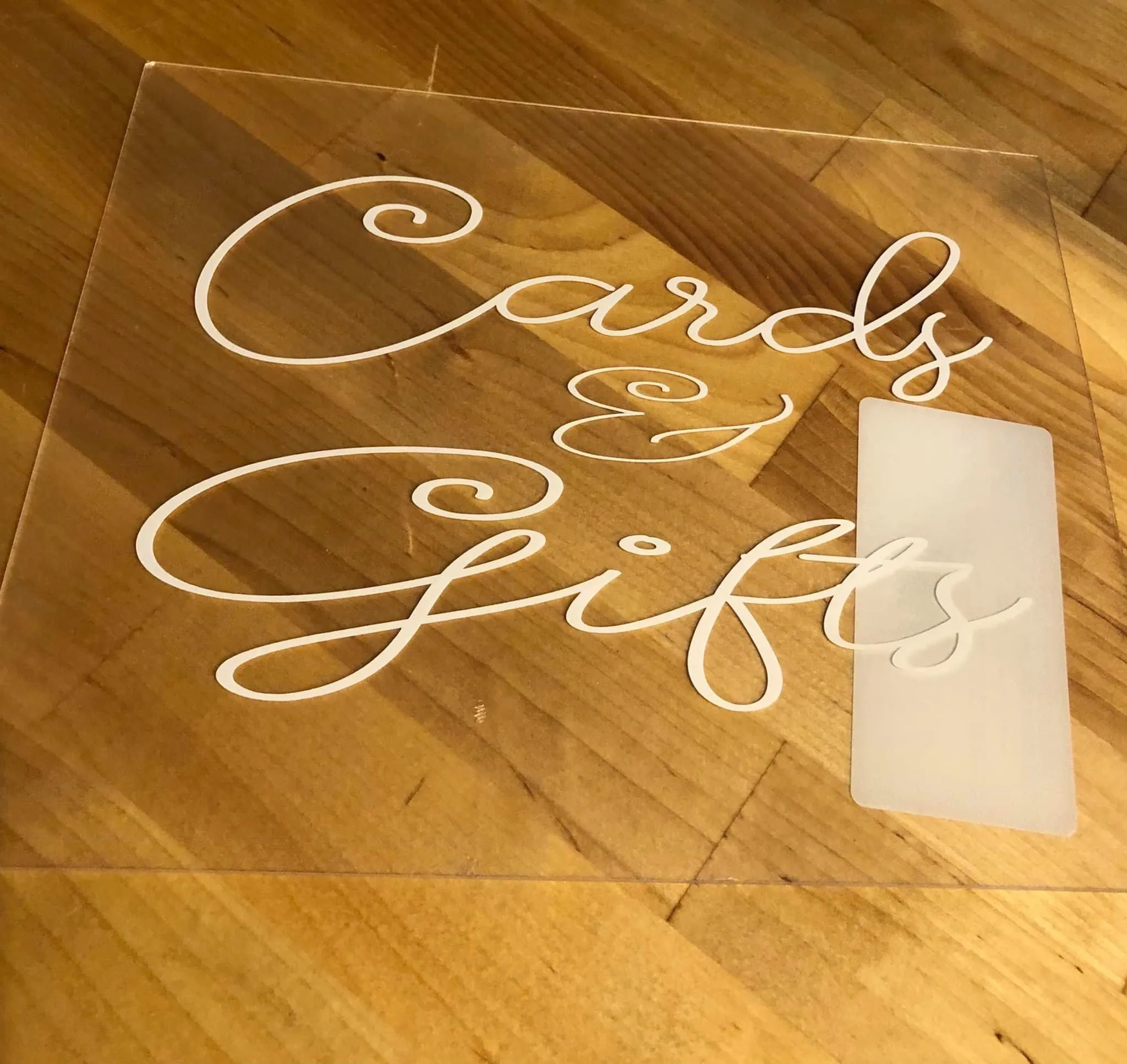 Acrylic Cards and Gifts Sign
