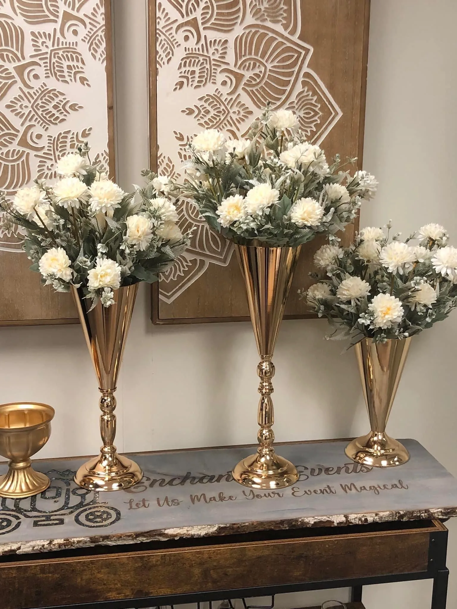 Gold Trumpet Vases