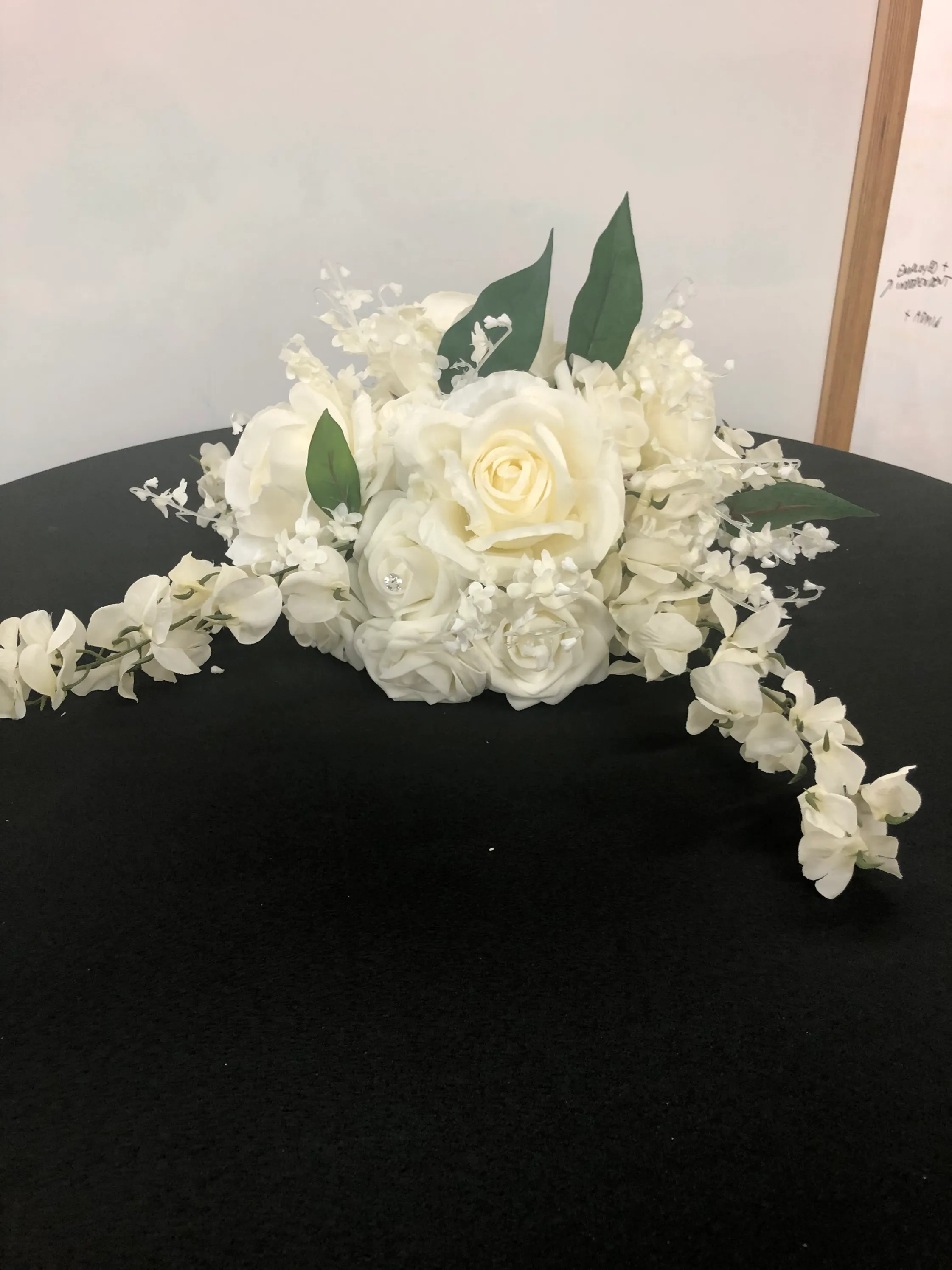 Ling’s White Rose Centerpieces w/accents