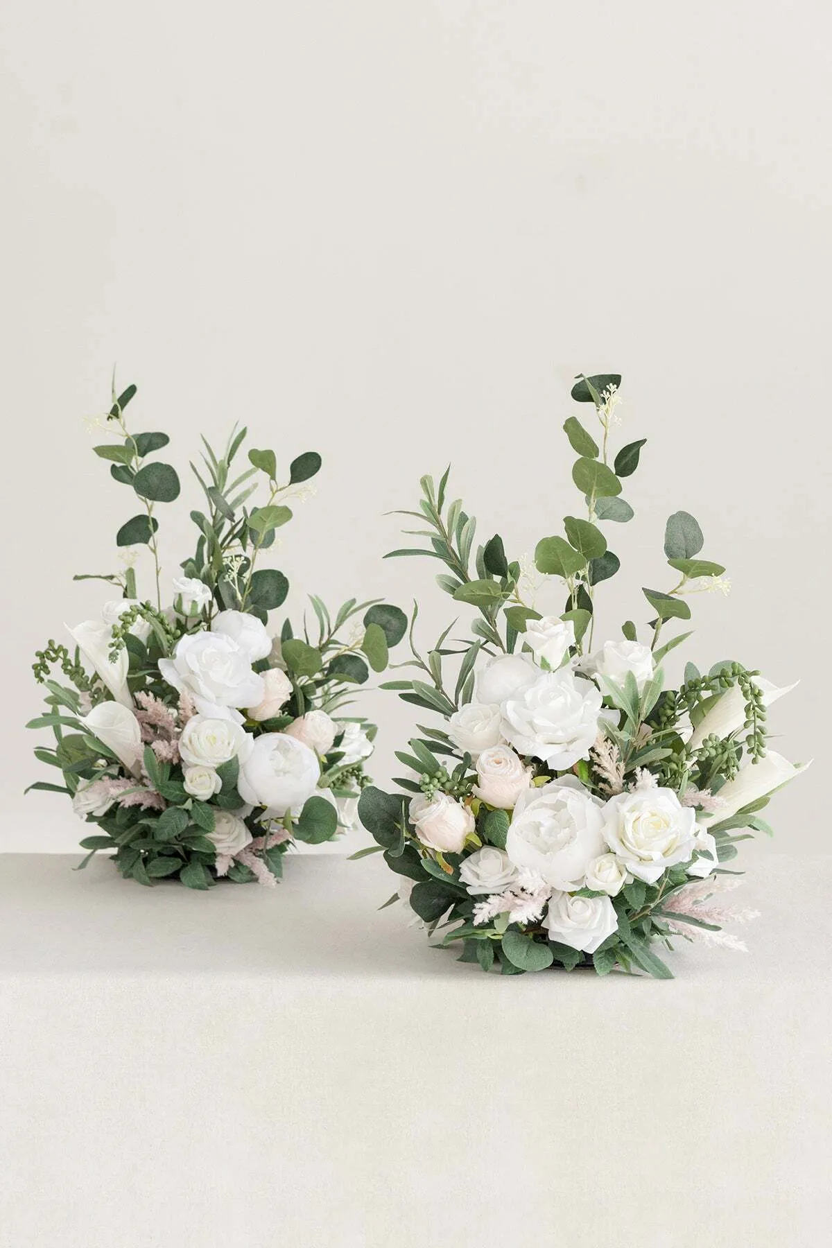 Lings Sage and White Free Standing Arrangements