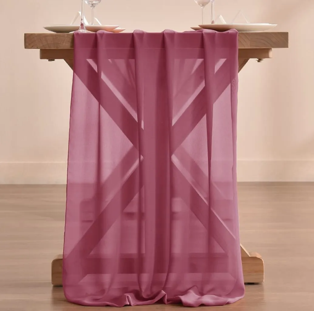 Chiffon Table Runner Mulberry 