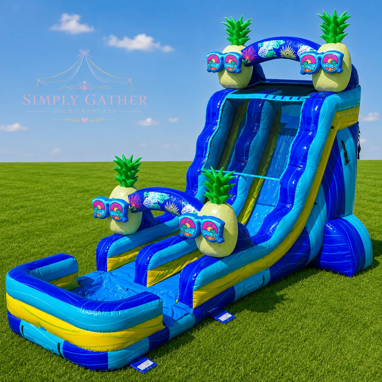 🍍Tropical Pineapple Rush 18 FT Water Slide Wet/Dry