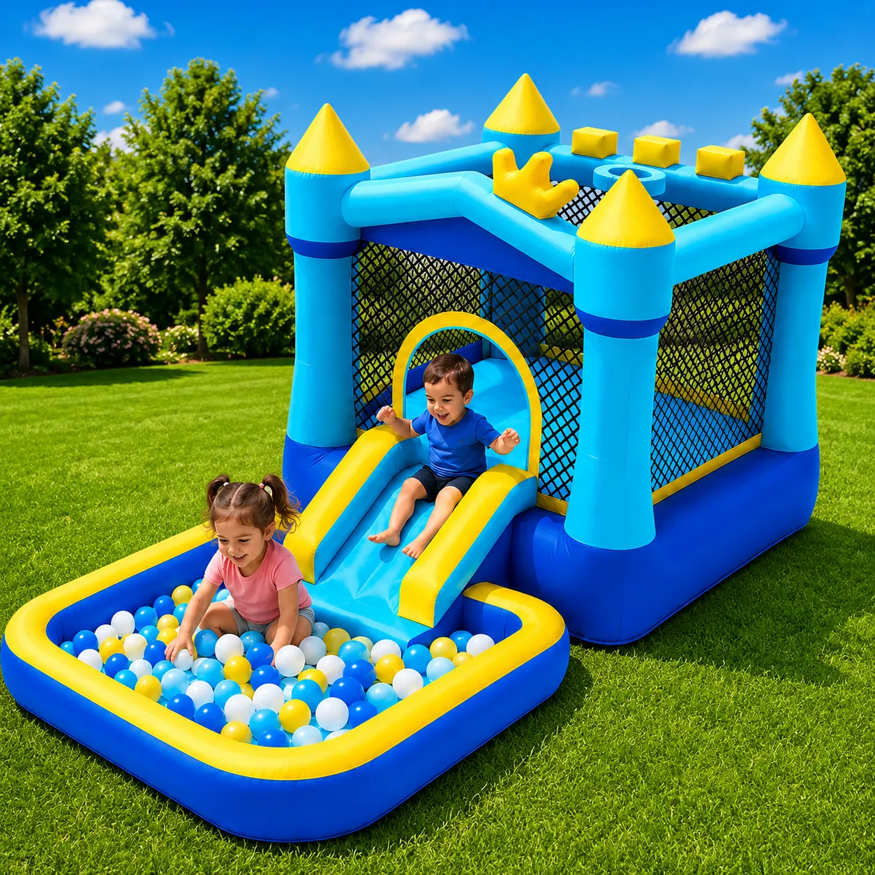 Kids Bounce House with Slide & Splash Pool Rental (Wet or Dry)