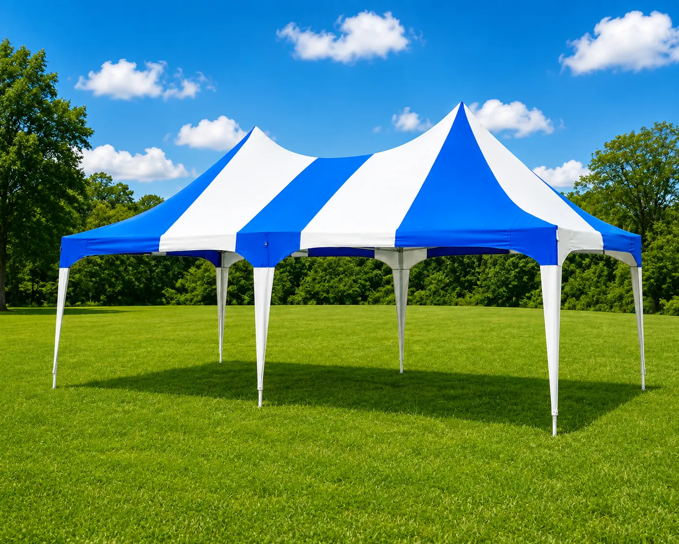 13' x 26' Blue & White High Peak Pole Tent
