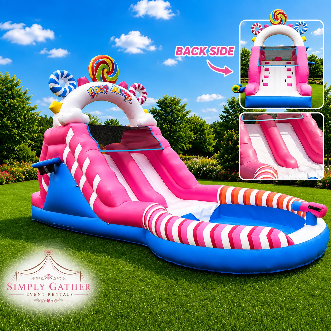 13' Kids Candy Splash Dual Lane Water Slide 