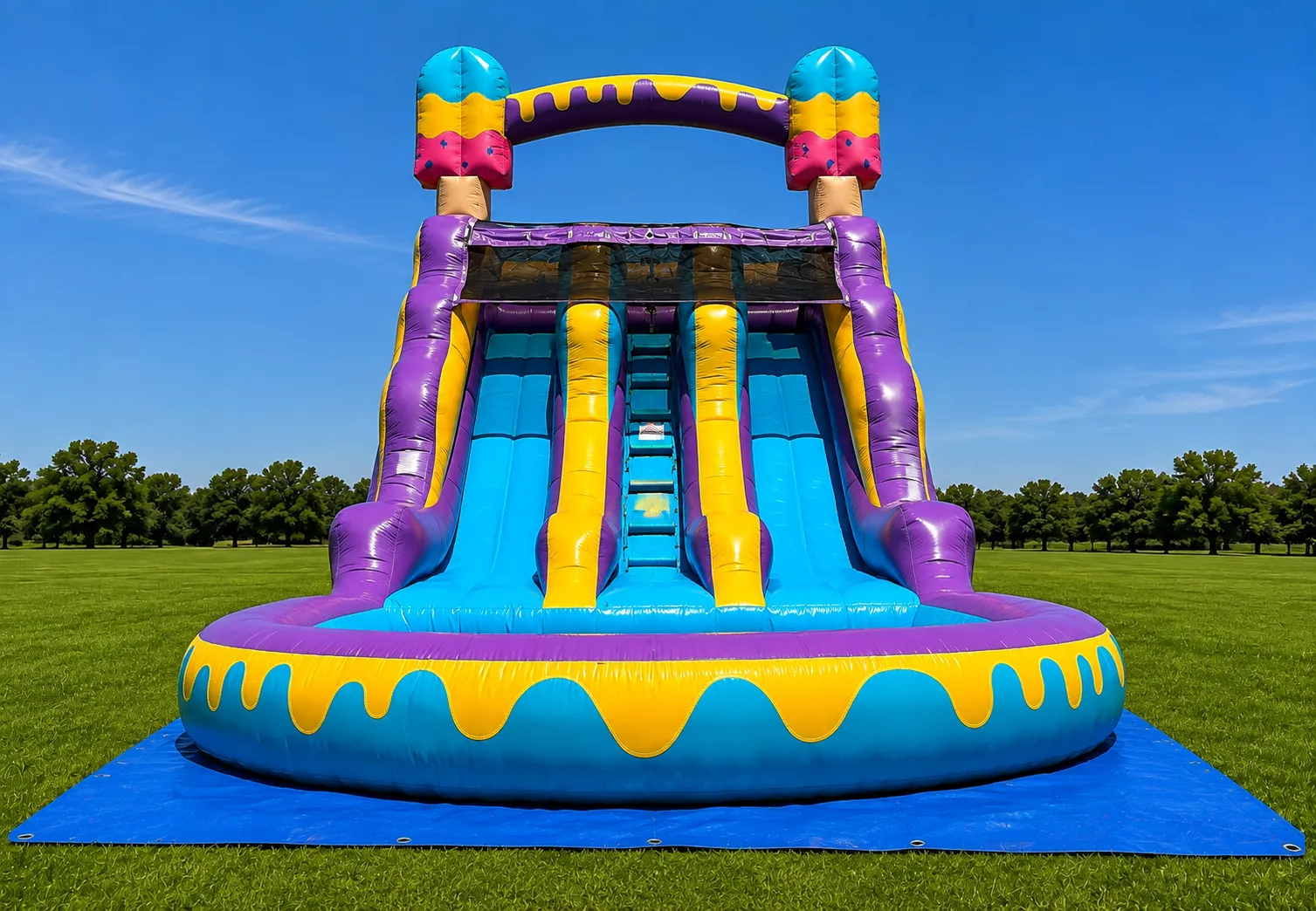 16' Dual Lane Popsicle Water Slide with Pool