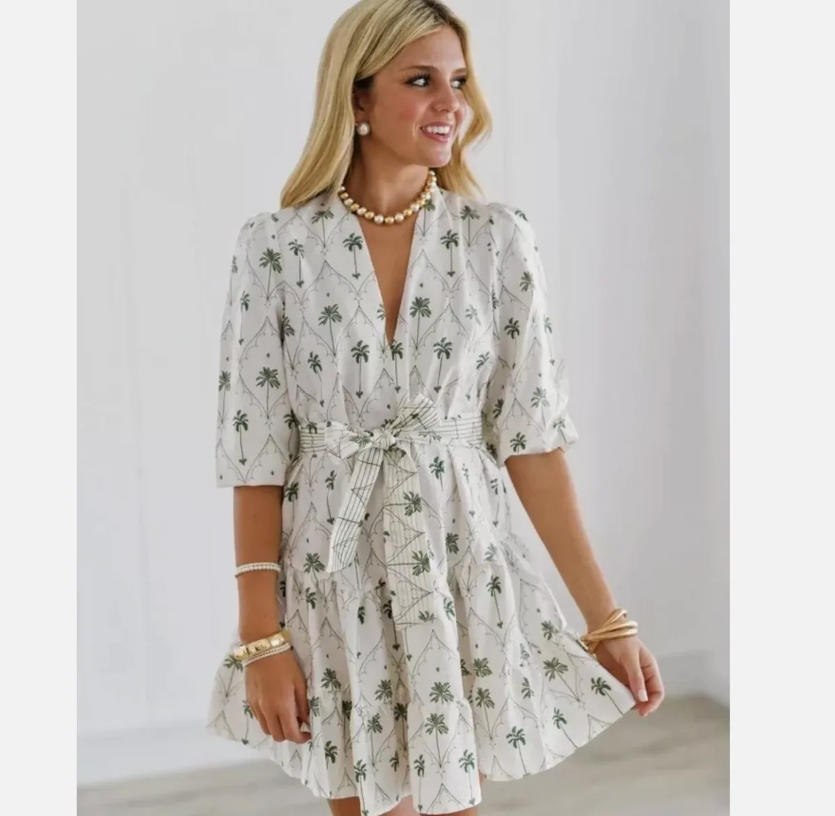 Printed Tunic Mini Dress in Cotton Blend - Size: s