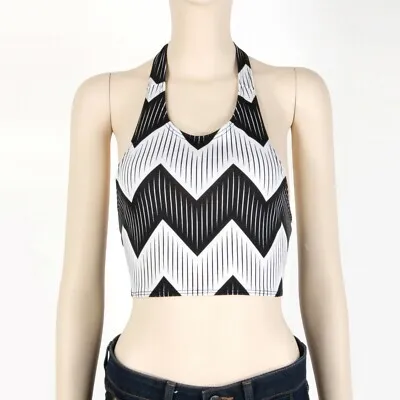 Chevron Crop Top in Nylon Blend - Size: m