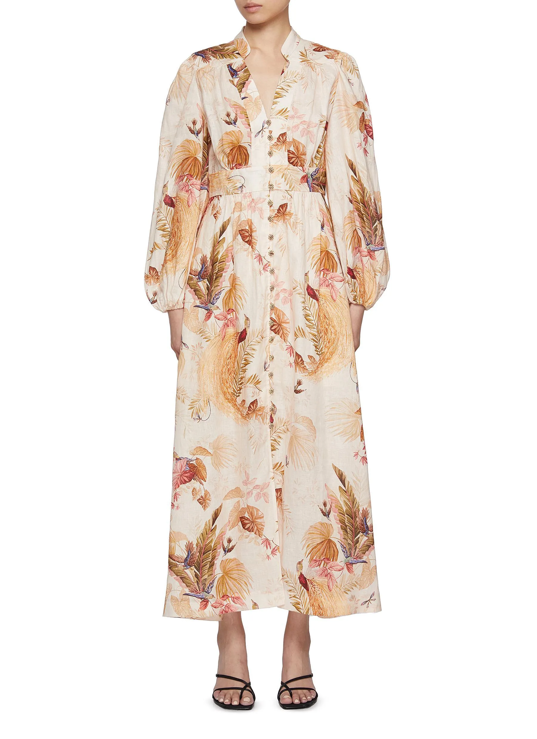 Ascension Midi Dress in Linen - Size: xl