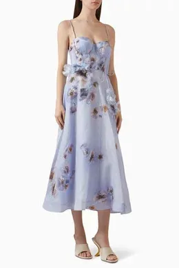 Hypnotic Picnic Dress in Silk-linen Blend - Size: xl