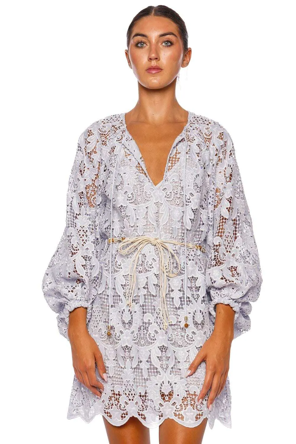 Coco Tunic Mini Dress in Lace - Size: m