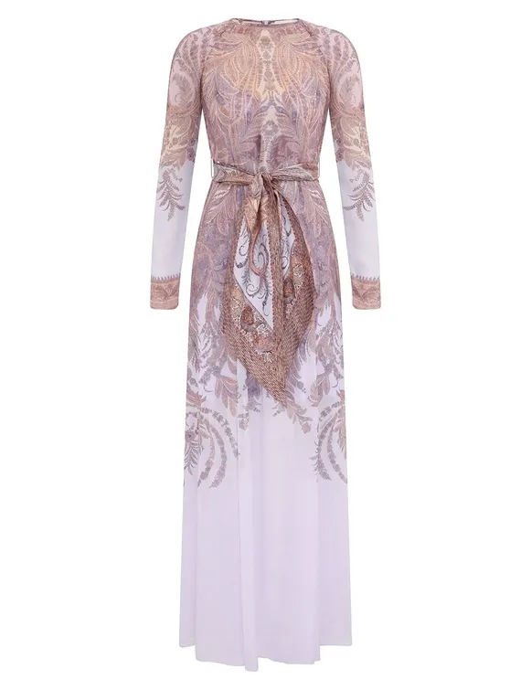 Hypnotic Smocked Gown in Silk - Size: m