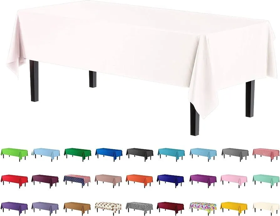 Plastic Table Covers, rectangle, 54"x108" 