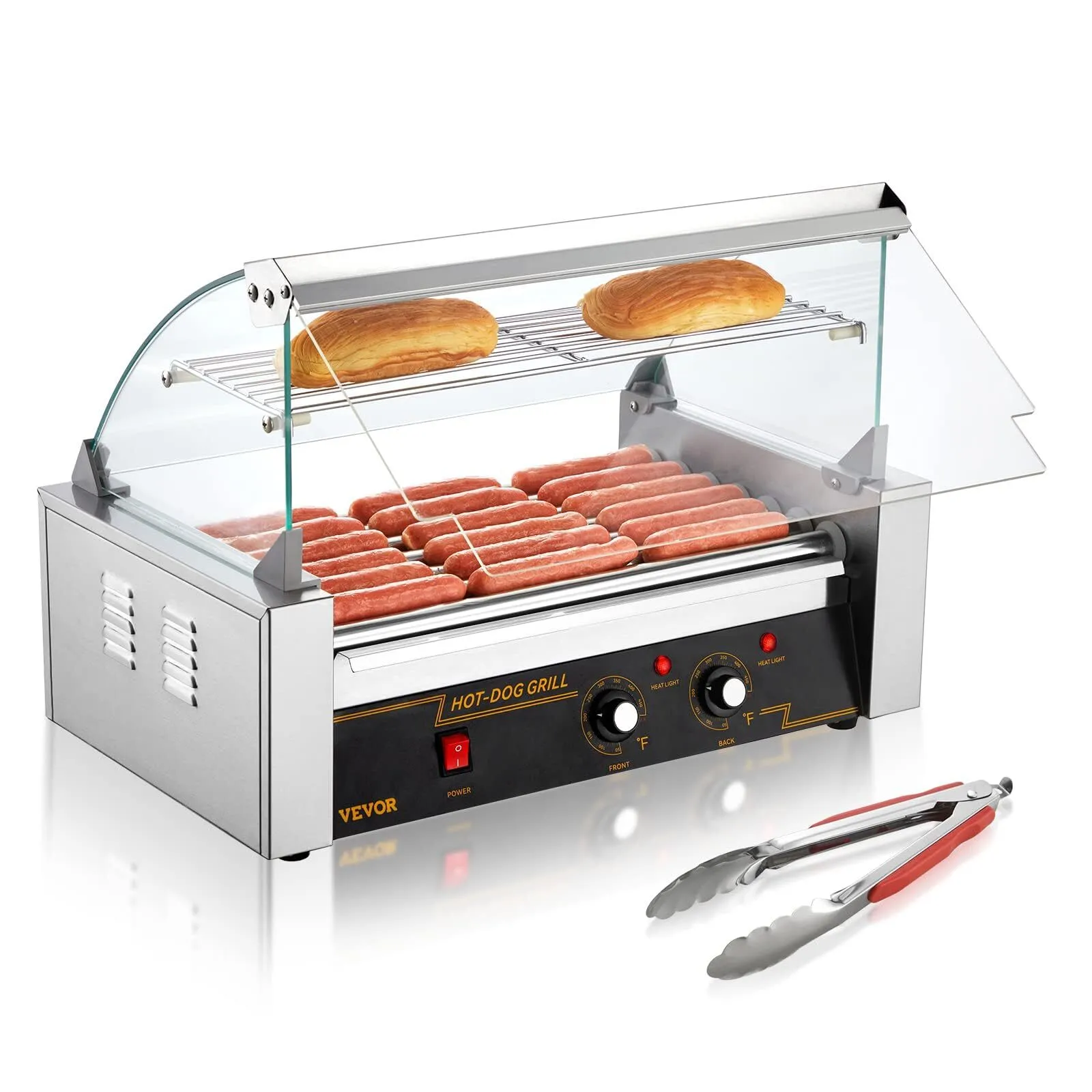 Hot Dog Roller, 11 Roller 30 Hot Dogs w/ bun warmer 