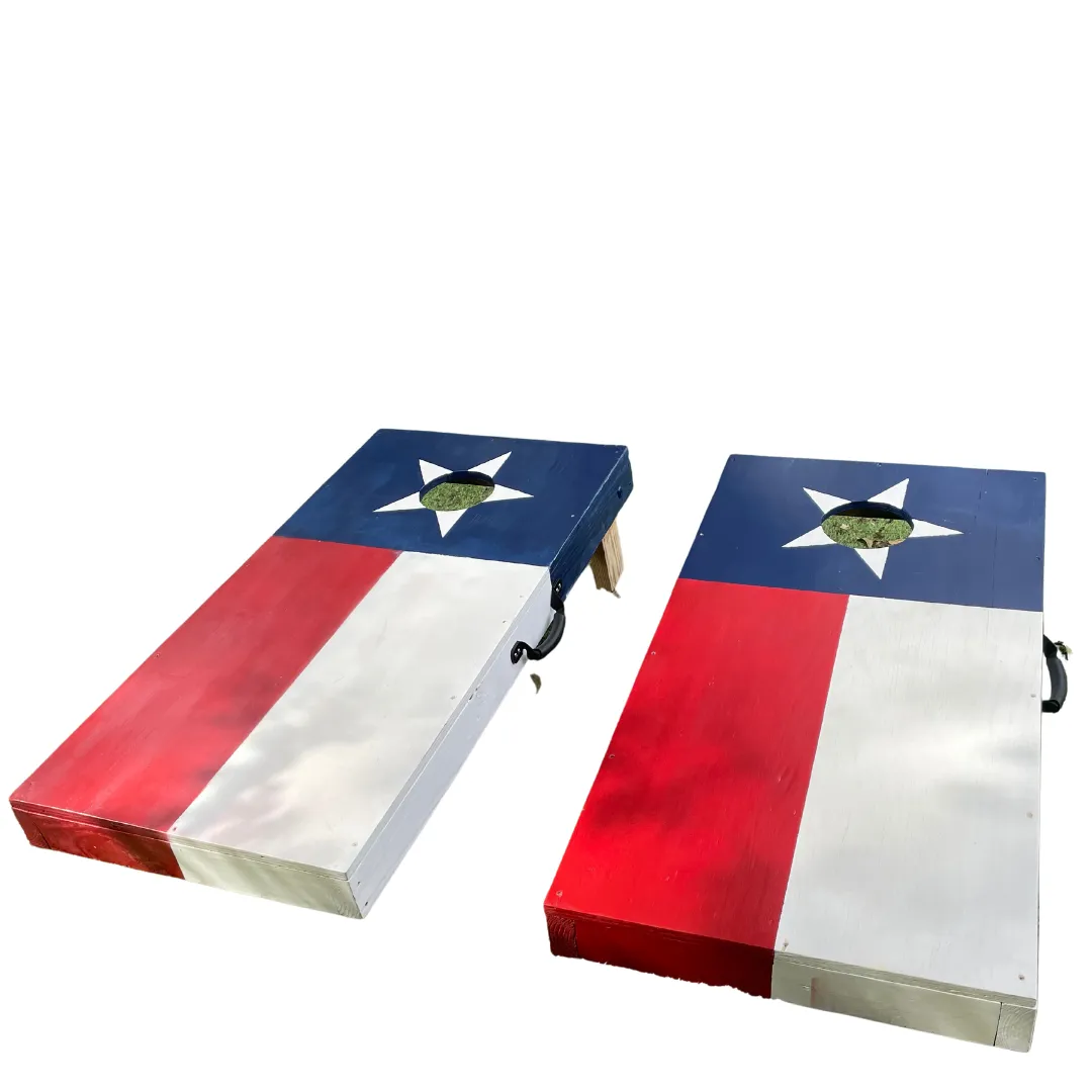 cornhole boards, 2 boards w/ 8 bags