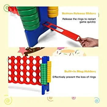 Costway Jumbo 4-to-Score 4 in A Row Giant Game Set Kids Adults Family Fun