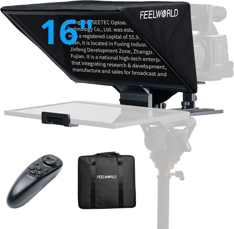 FeelWorld TP16 Folding Teleprompter with Remote Control for Tablets