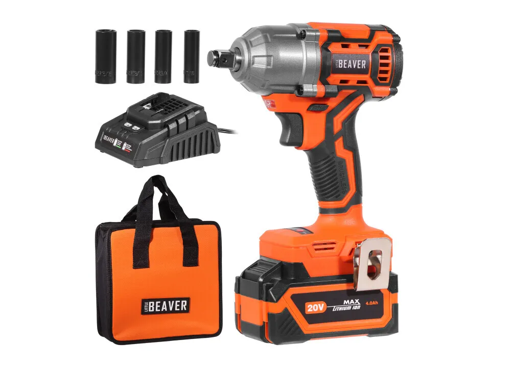 Impact Wrench 1/2in LITTLE BEAVER 480ft.lbs 20V,batt.4ah,acces & bag