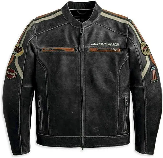 Harley Retro Black Leather Jacket