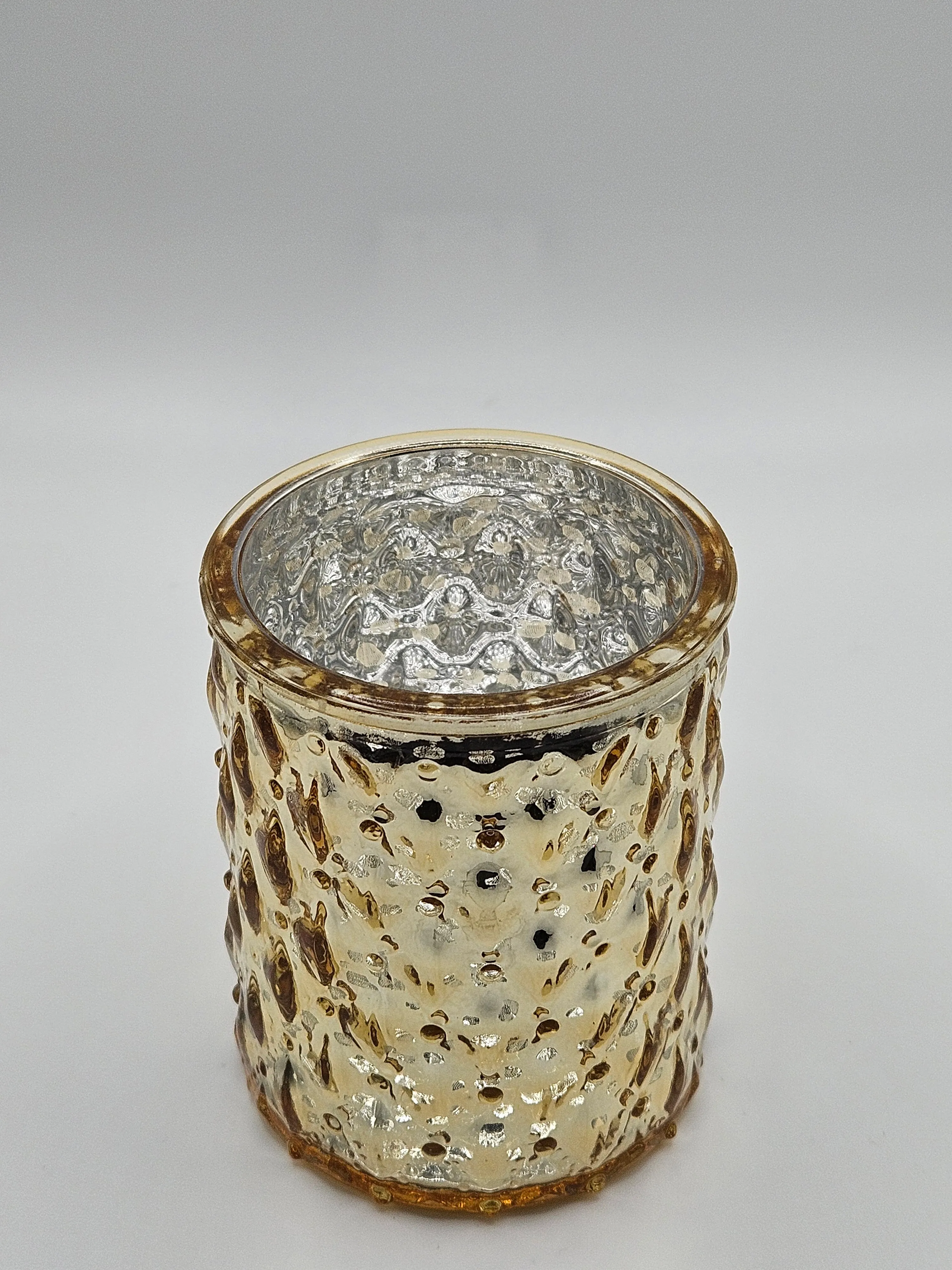 Mercury Bubble Pattern Votive Holder - Gold 