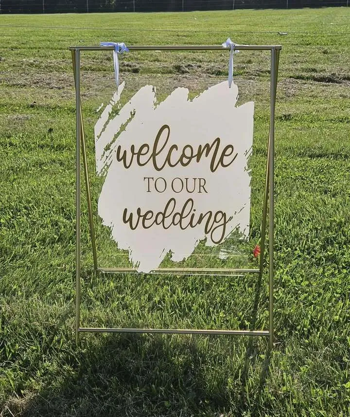 Welcome to our Wedding Easel Sign - Gold