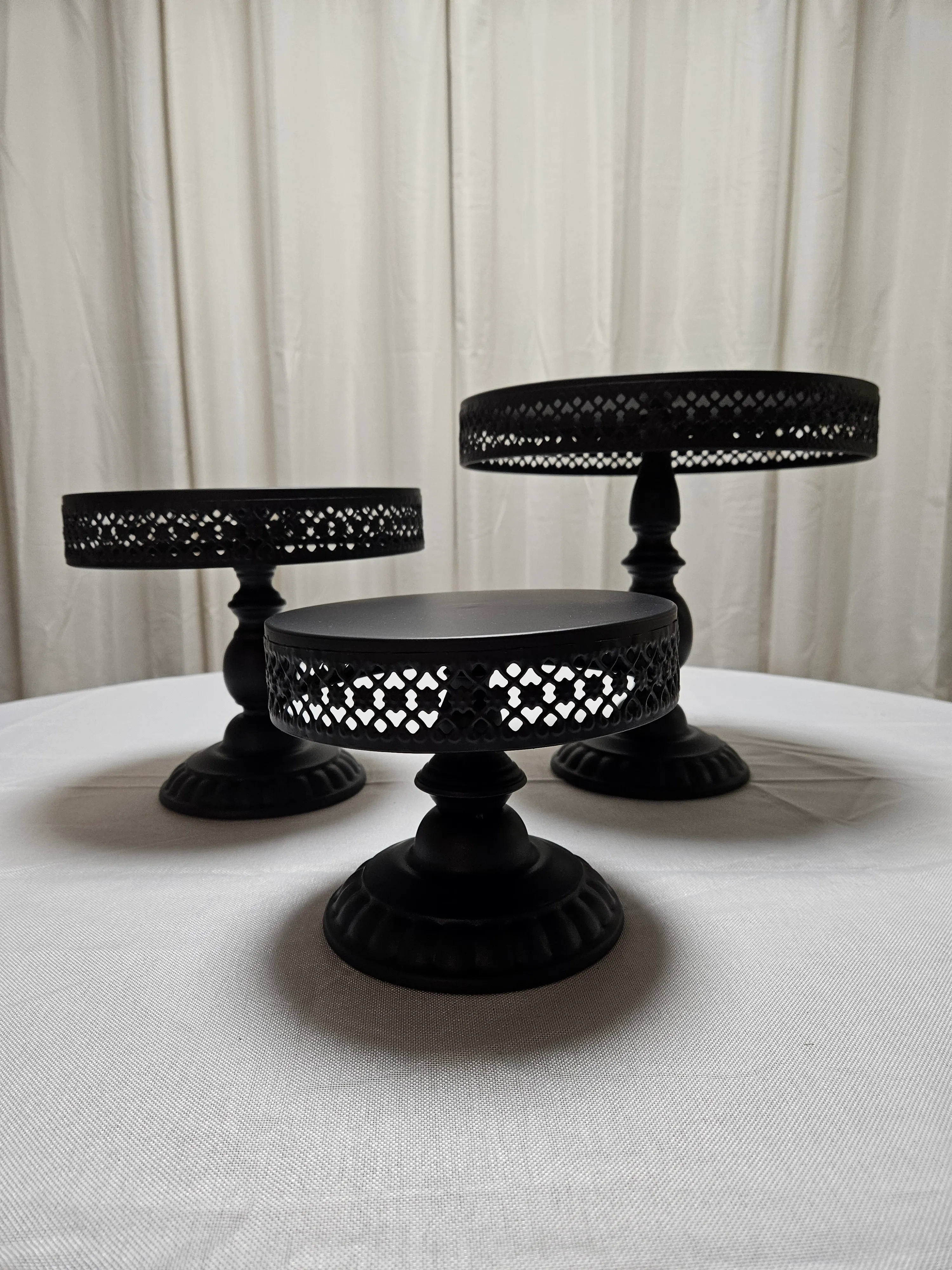 Black Cake Stand set - 8", 10"and 12"