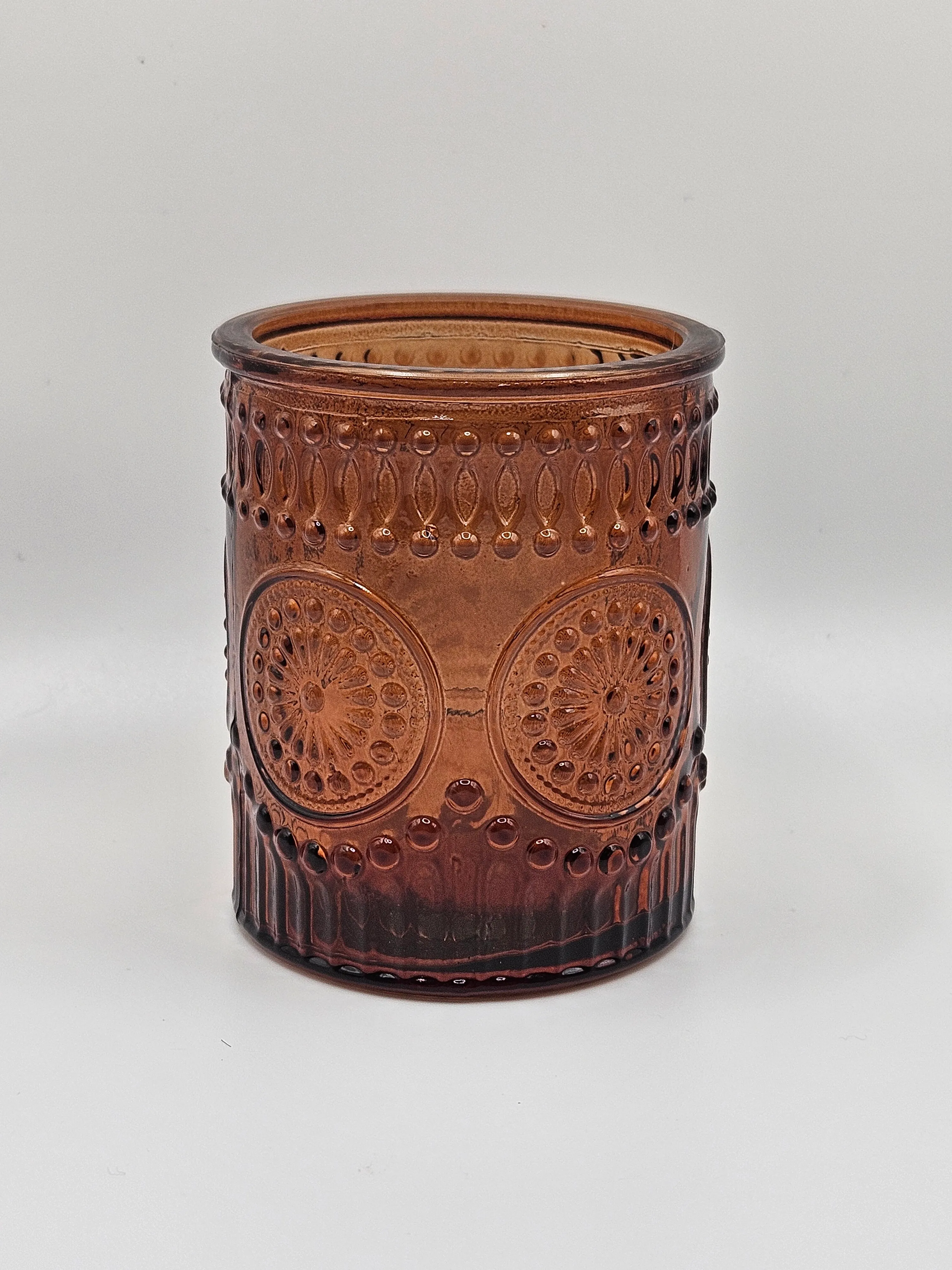 Votive Holder - Beaded Circle - Amber