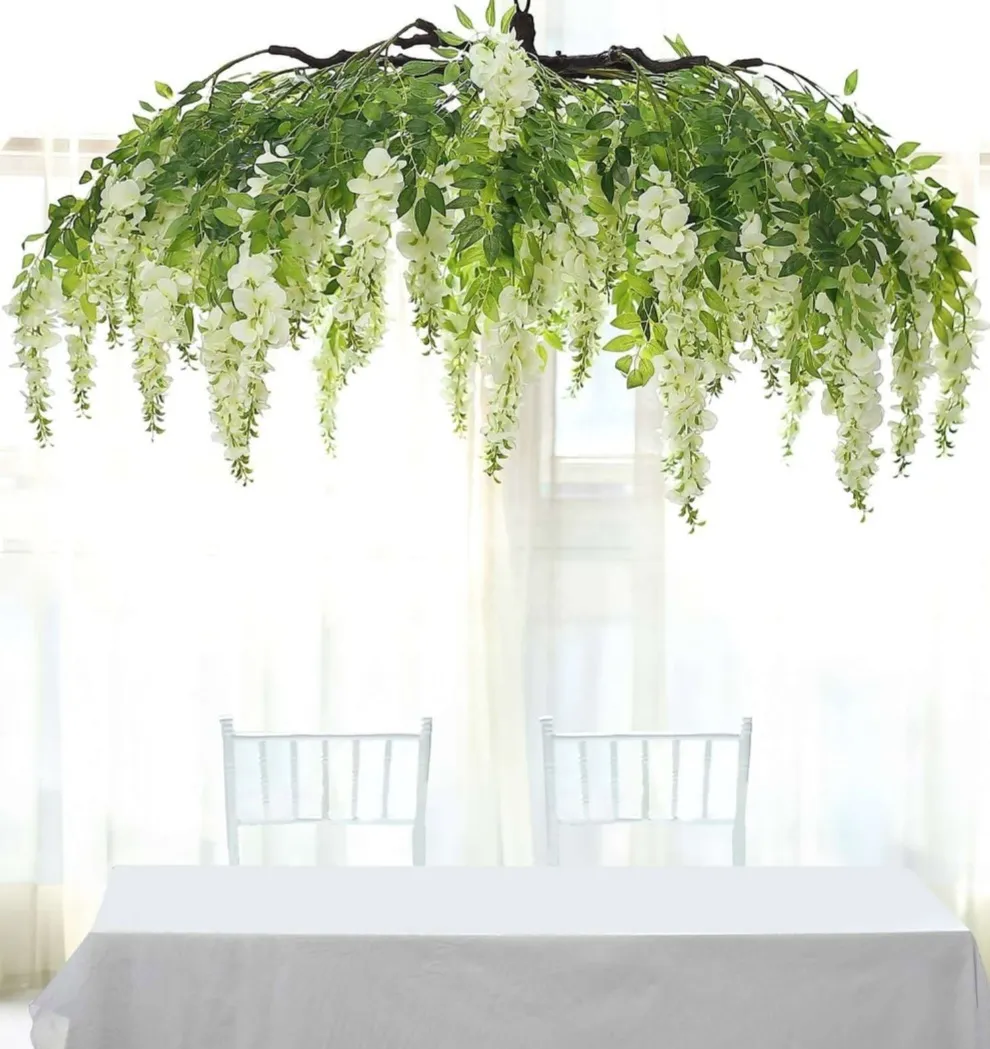 Wisteria Hanging Canopy - White - 55in