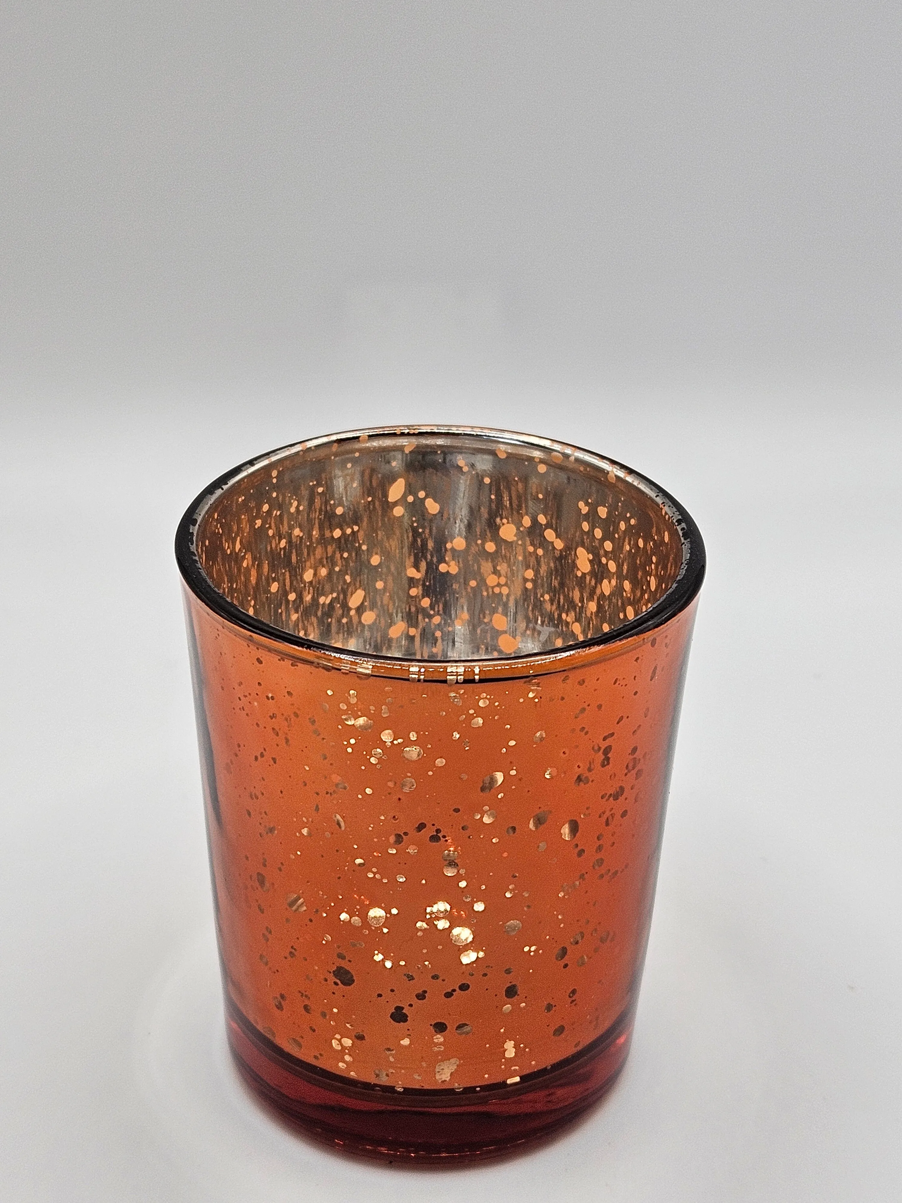 Mercury Speckled Votive Holder - Terracotta/Orange