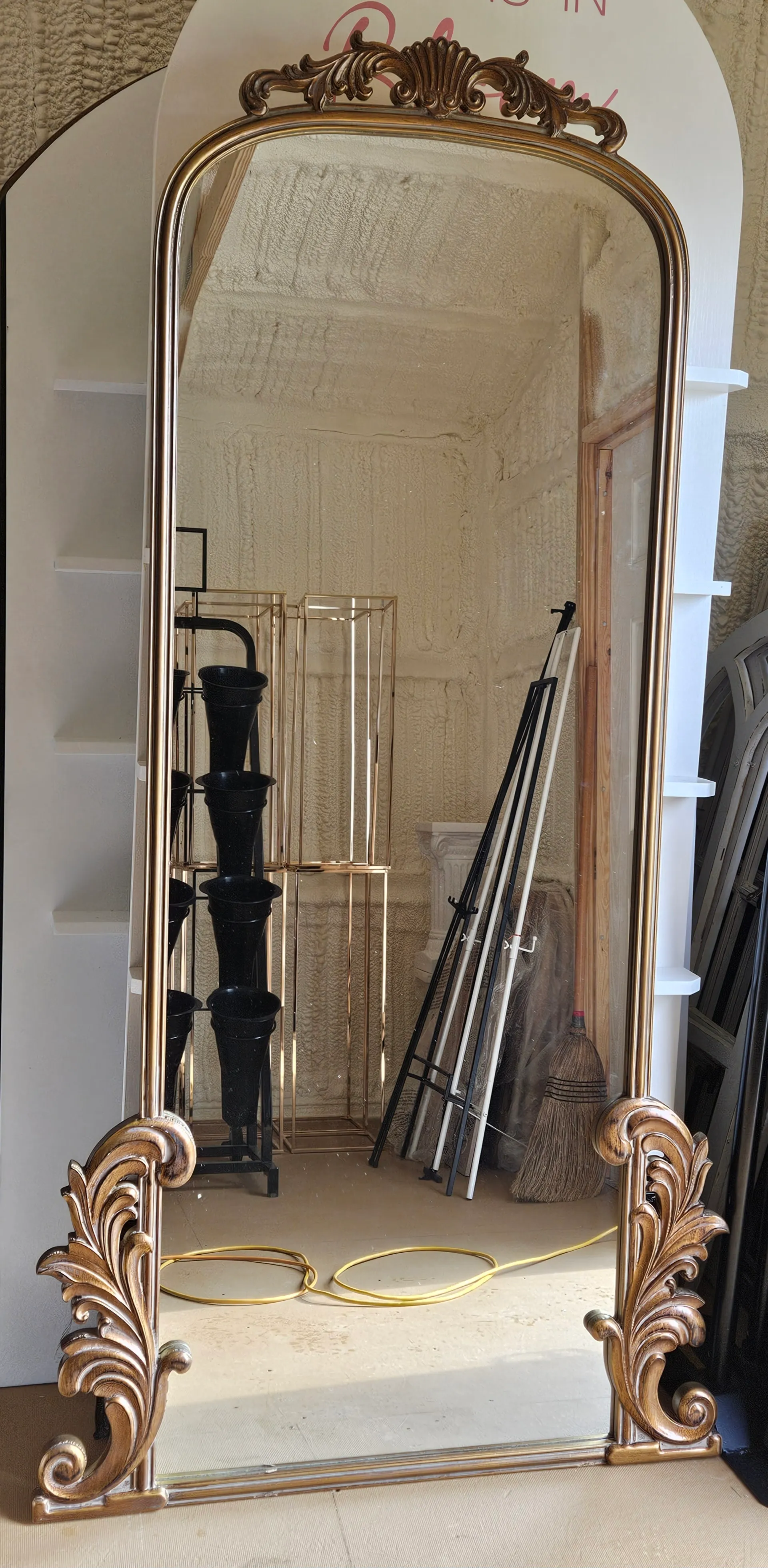 Gold Ornate Scroll Mirror