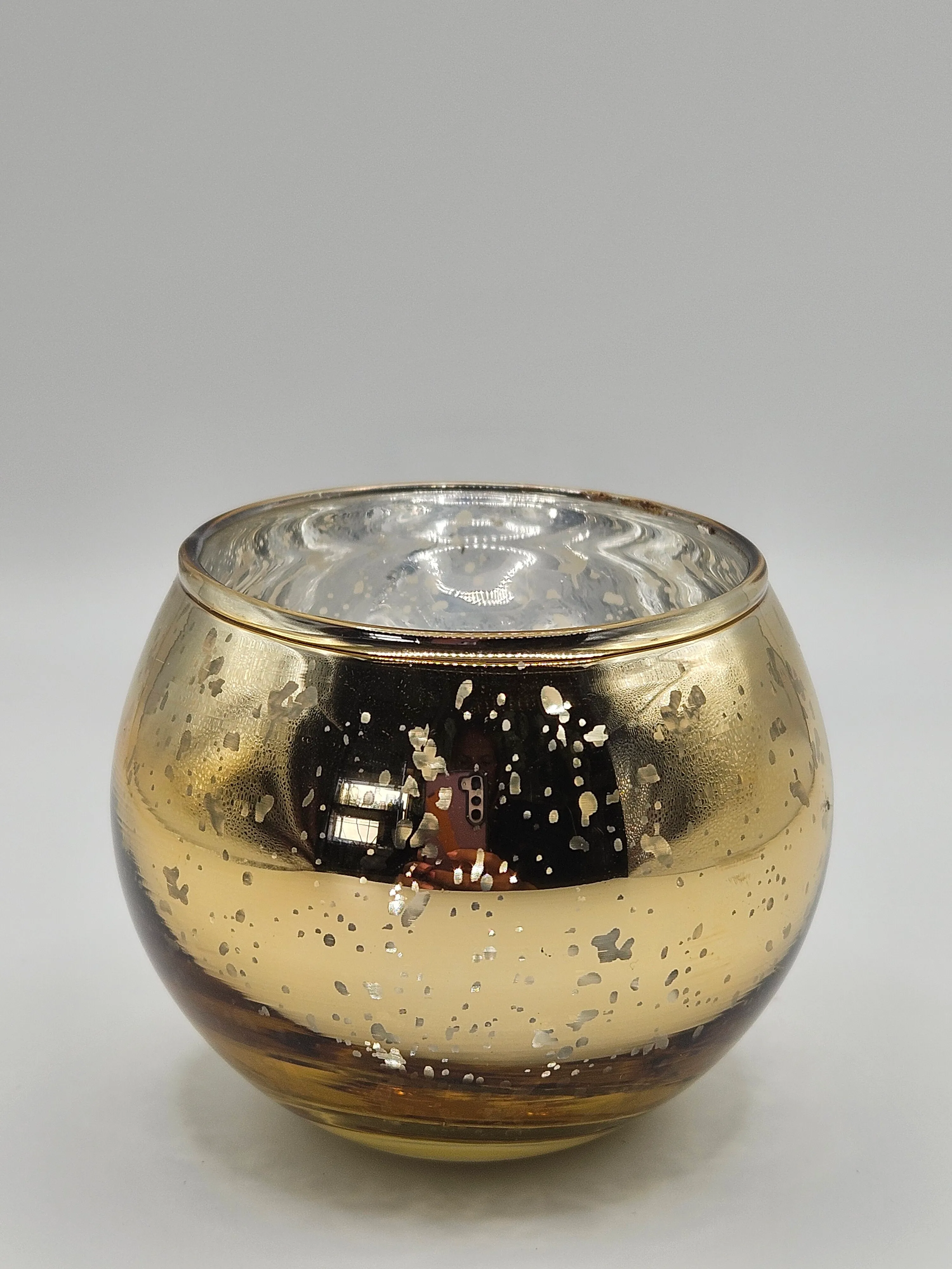 Mercury Speckled Tealight Holder - Dark Gold