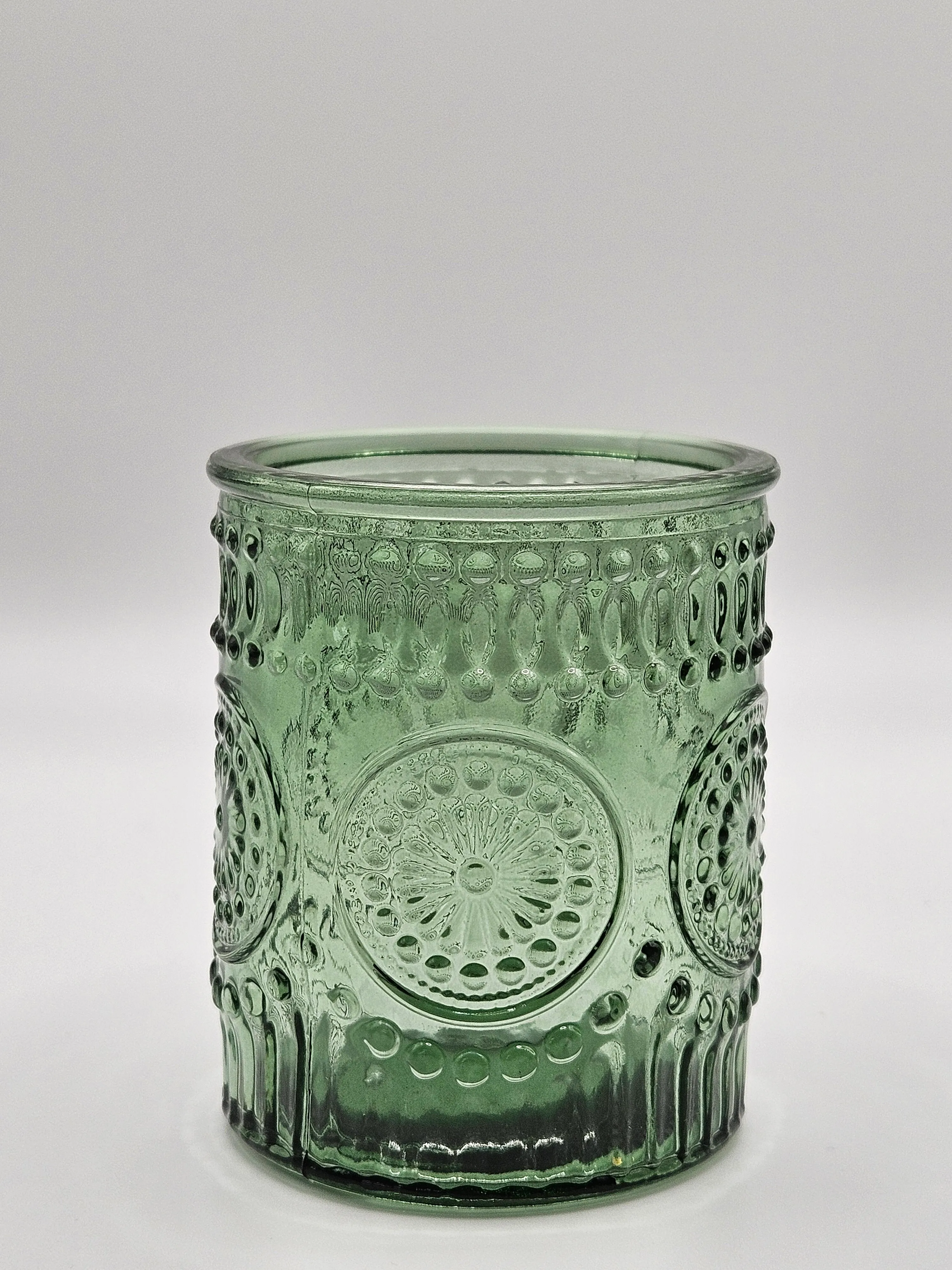 Circle Beaded Pattern Votive Holder - Sage/Green