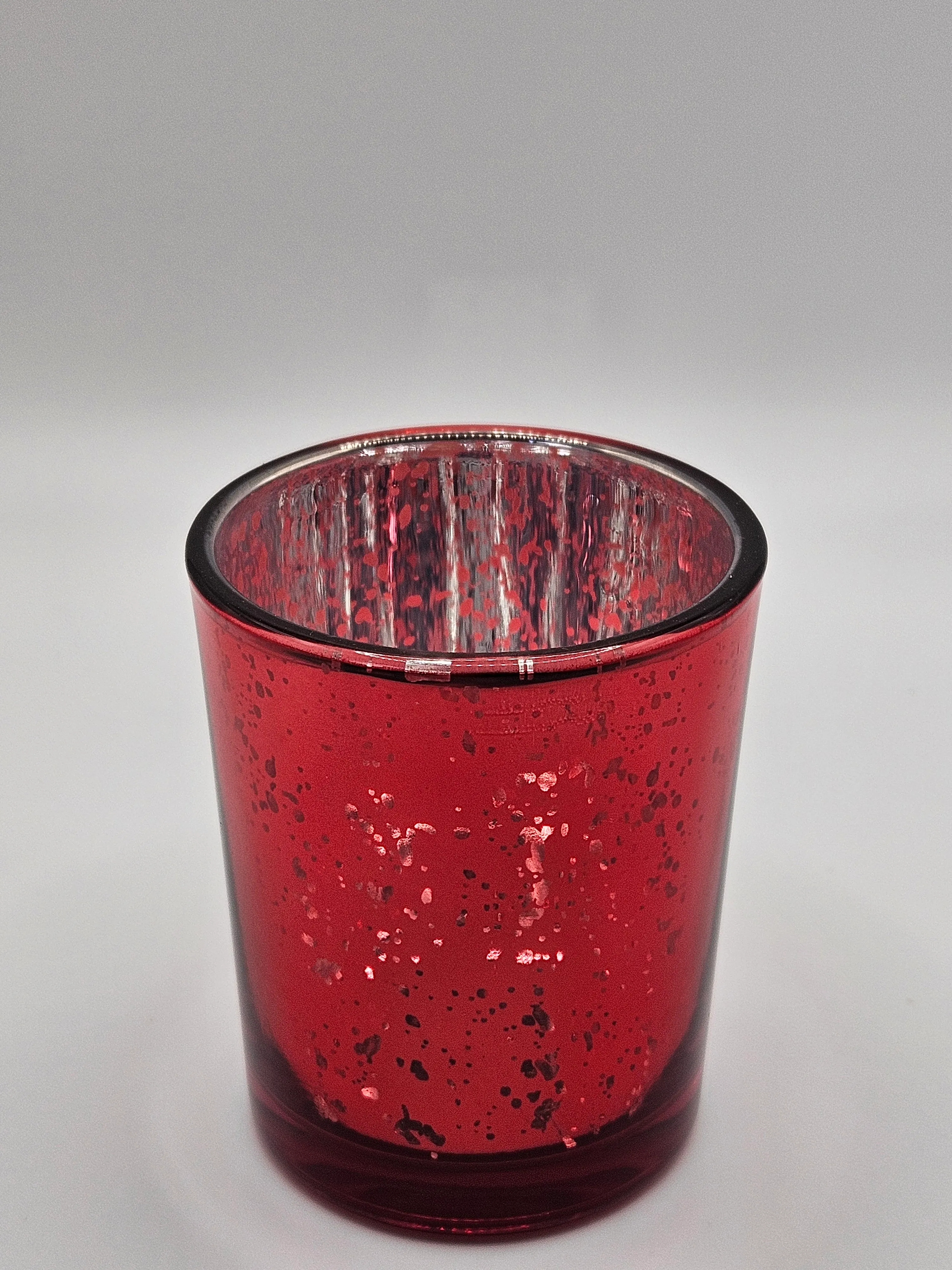 Mercury Speckled Votive Holder - Red