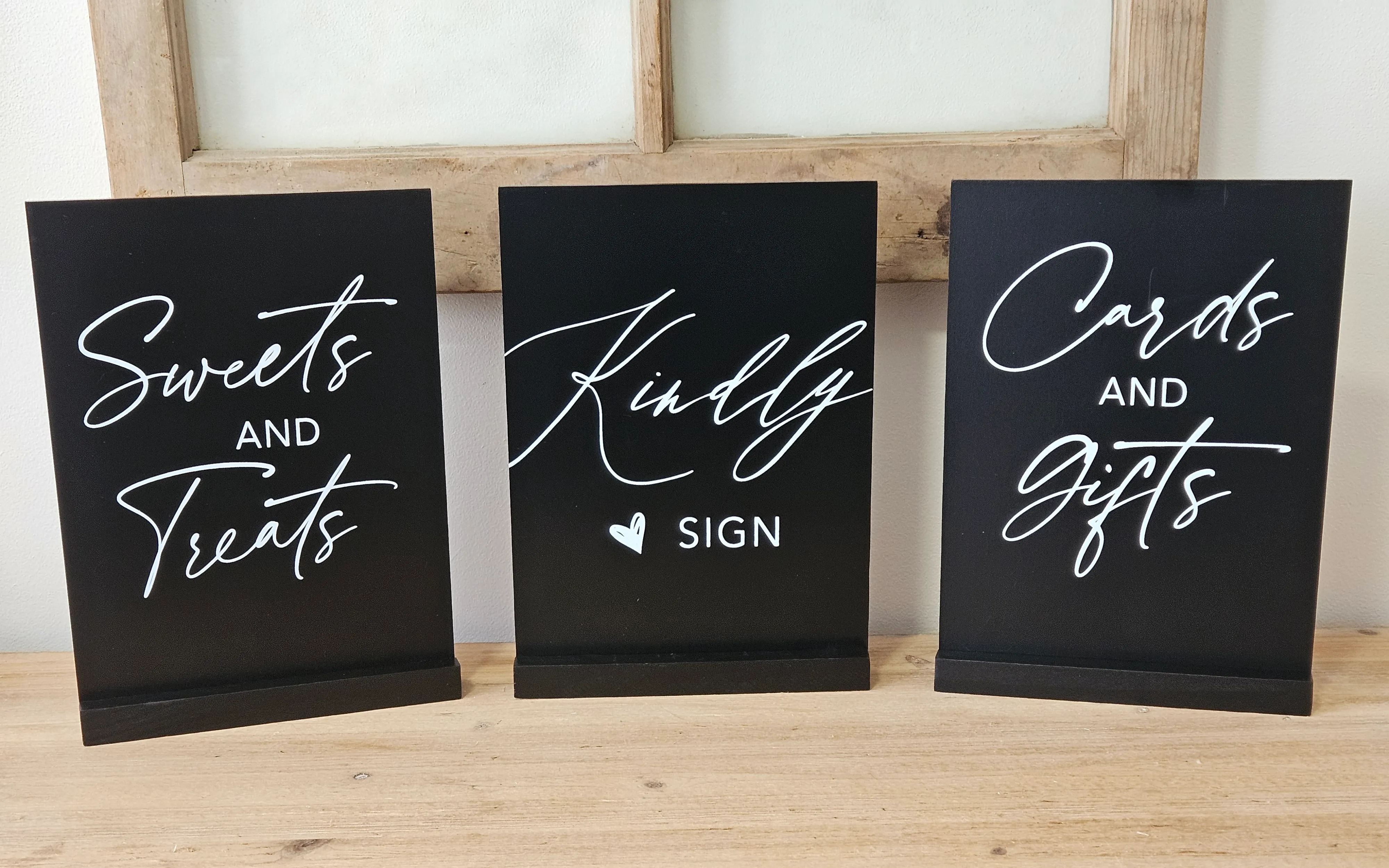 Signs - Black with White Writing