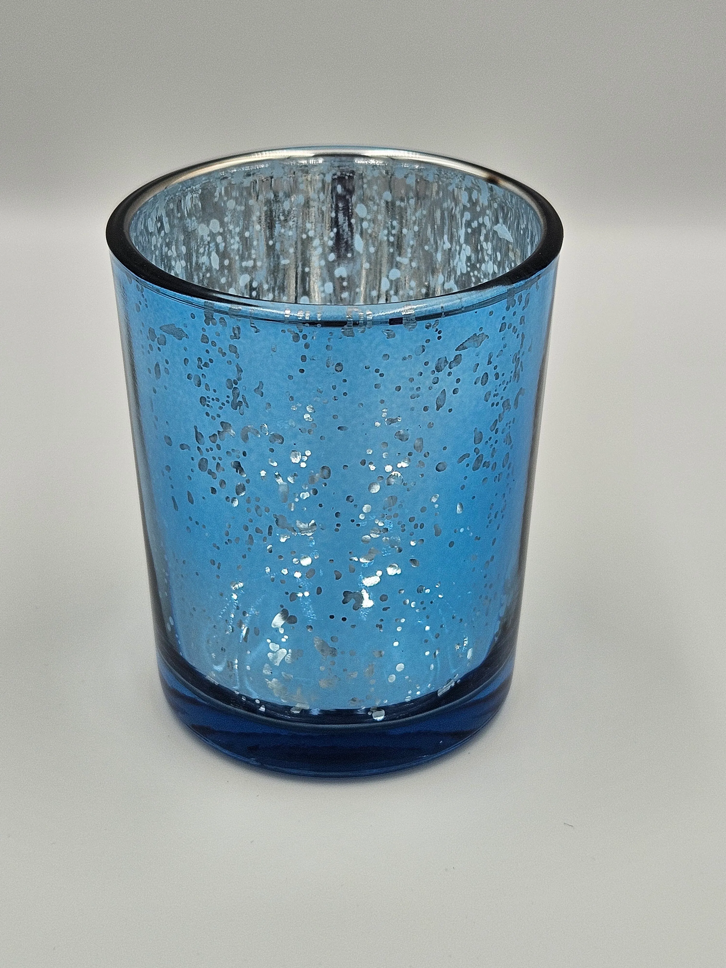 Mercury Speckled Votive Holder - Blue