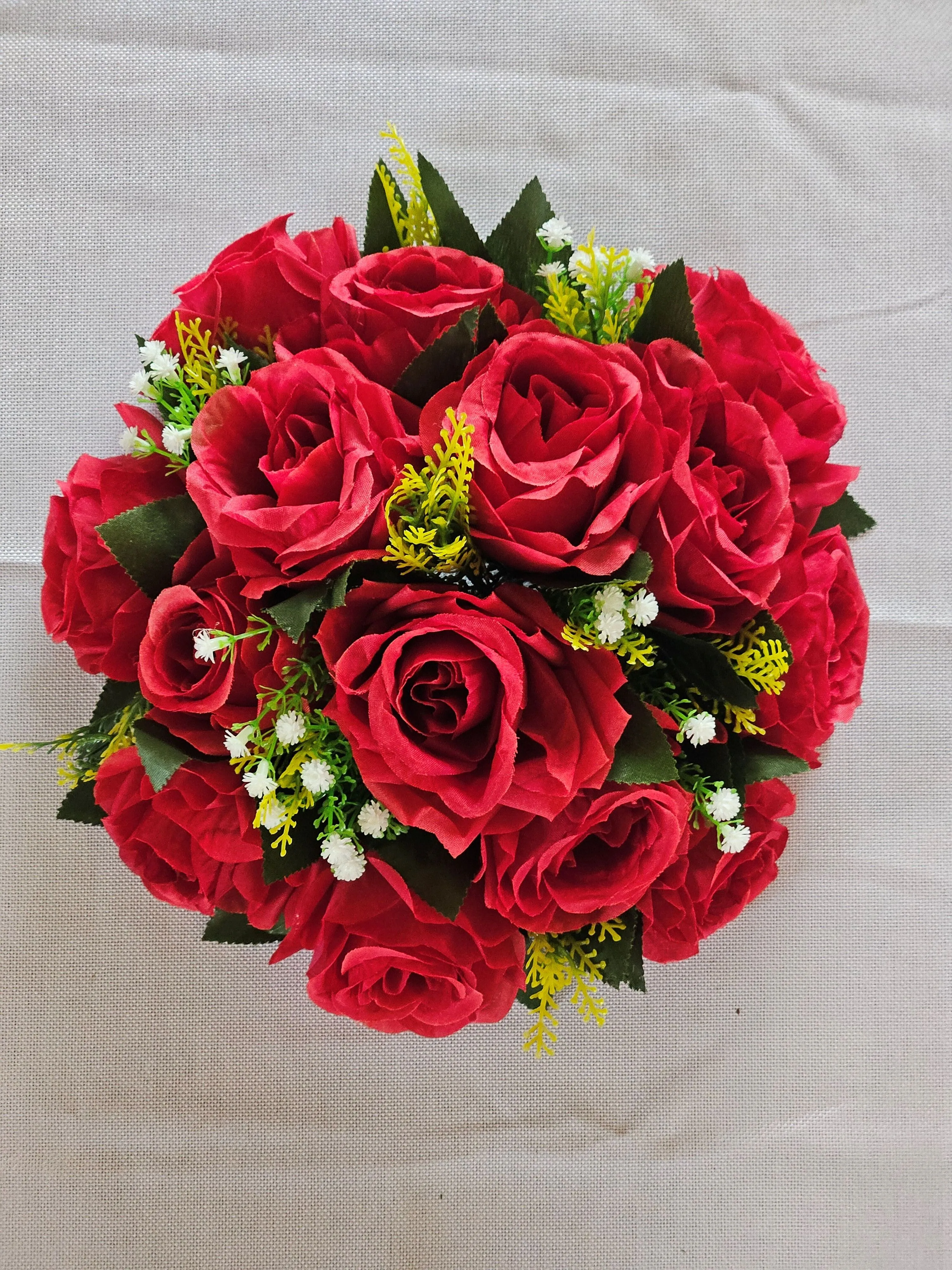 Floral Ball - Red - 9.5in